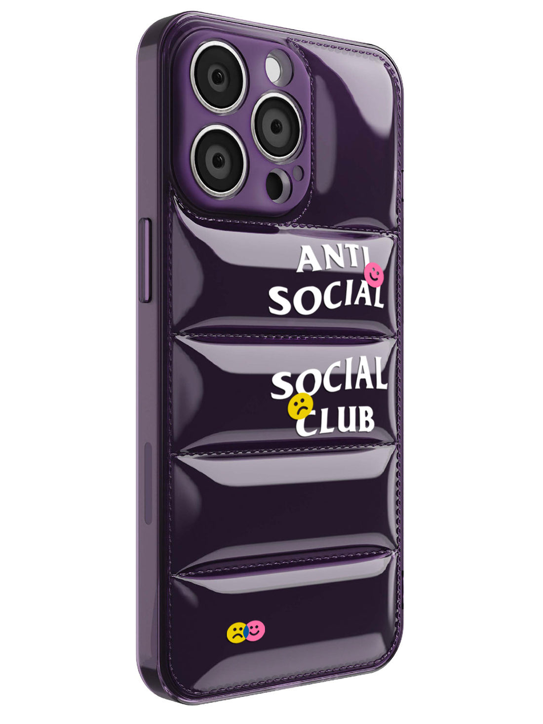 Anti Social Puffer Case - iPhone 13 Pro (Purple Clear)