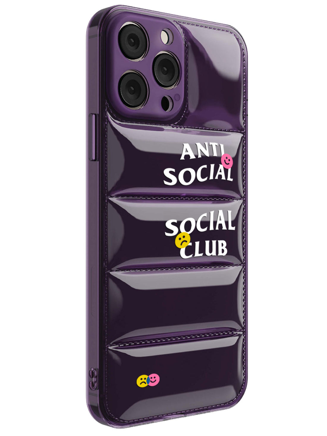 Anti Social Puffer Case - iPhone 13 Pro Max (Purple Clear)