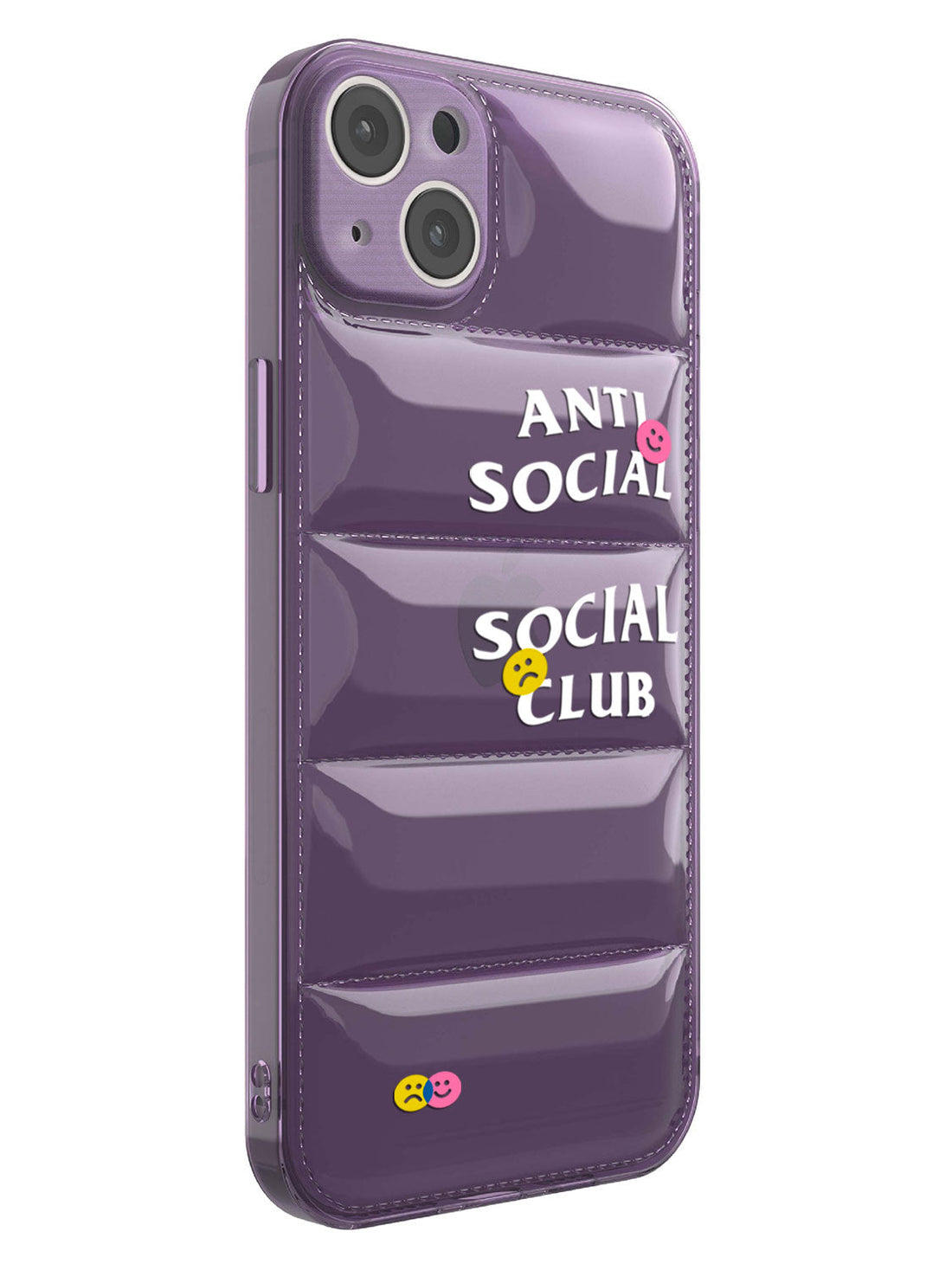 Anti Social Puffer Case - iPhone 15 Plus (Purple Clear)