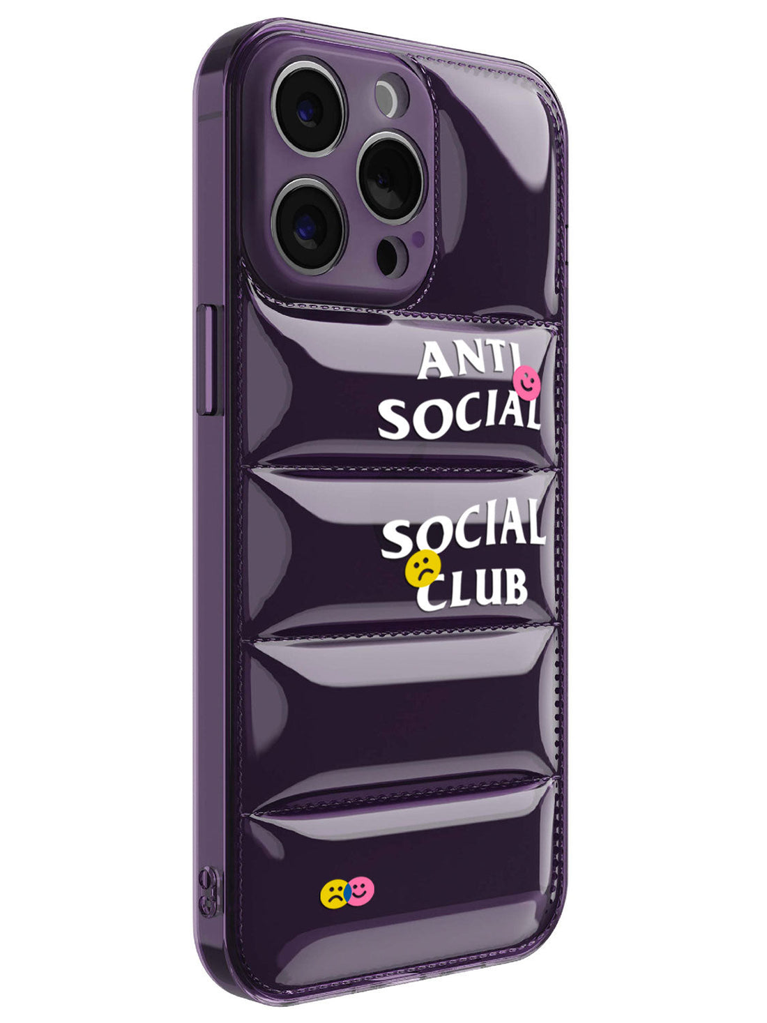 Anti Social Puffer Case - iPhone 15 Pro Max (Purple Clear)