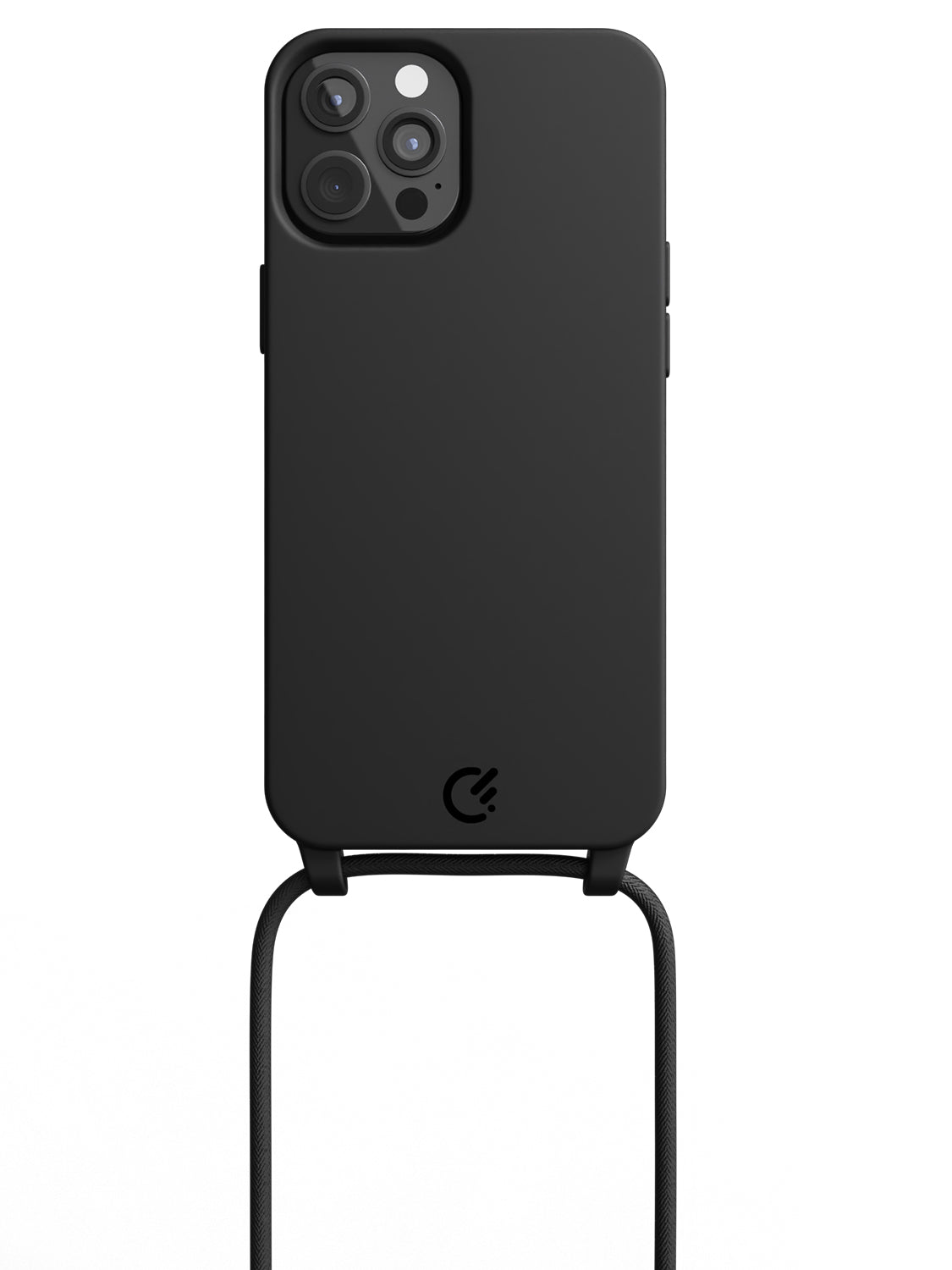 Silicon Crossbody Sling Case - iPhone 12 Pro Max (Black - Rope)