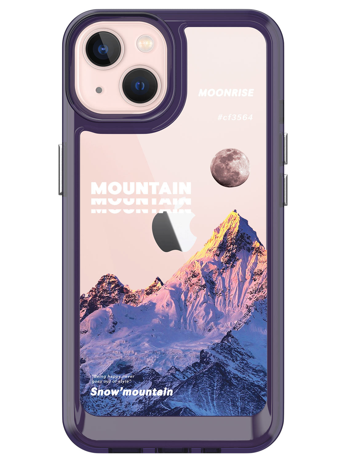 Snowy Mountains Clear Case - iPhone 13 (Purple)