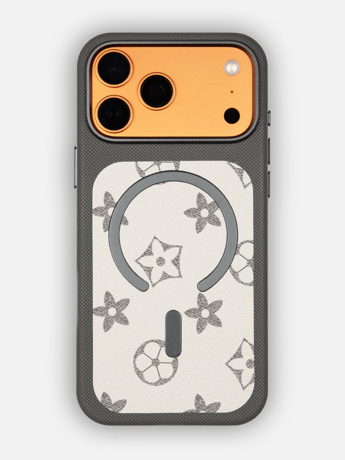 MagSafe Dual Texture Leather Pattern Case - iPhone 17 Pro Max (Steel Gray)