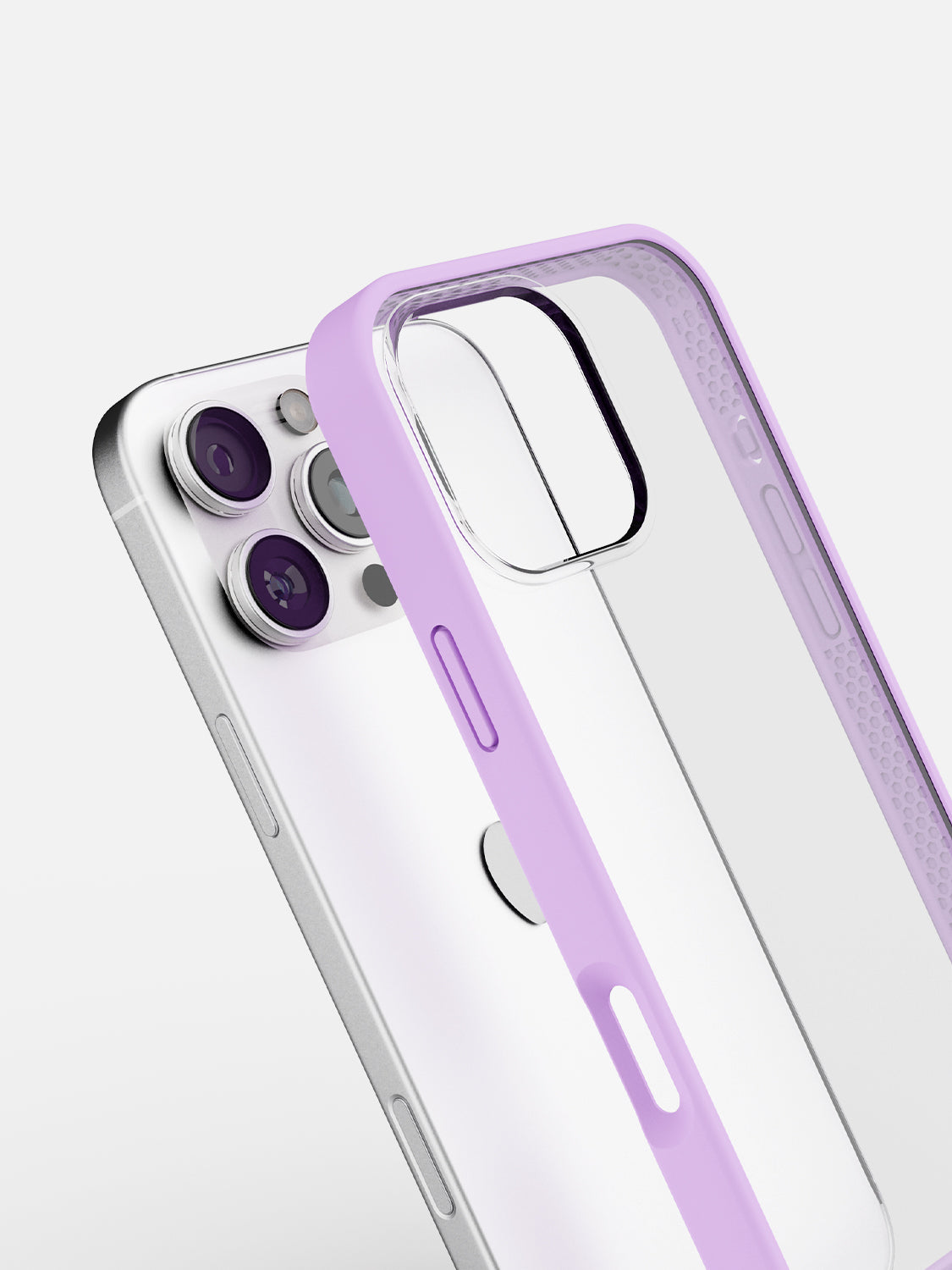 Soft Hearts Printed Clear Case - iPhone 16 Pro (Lilac)