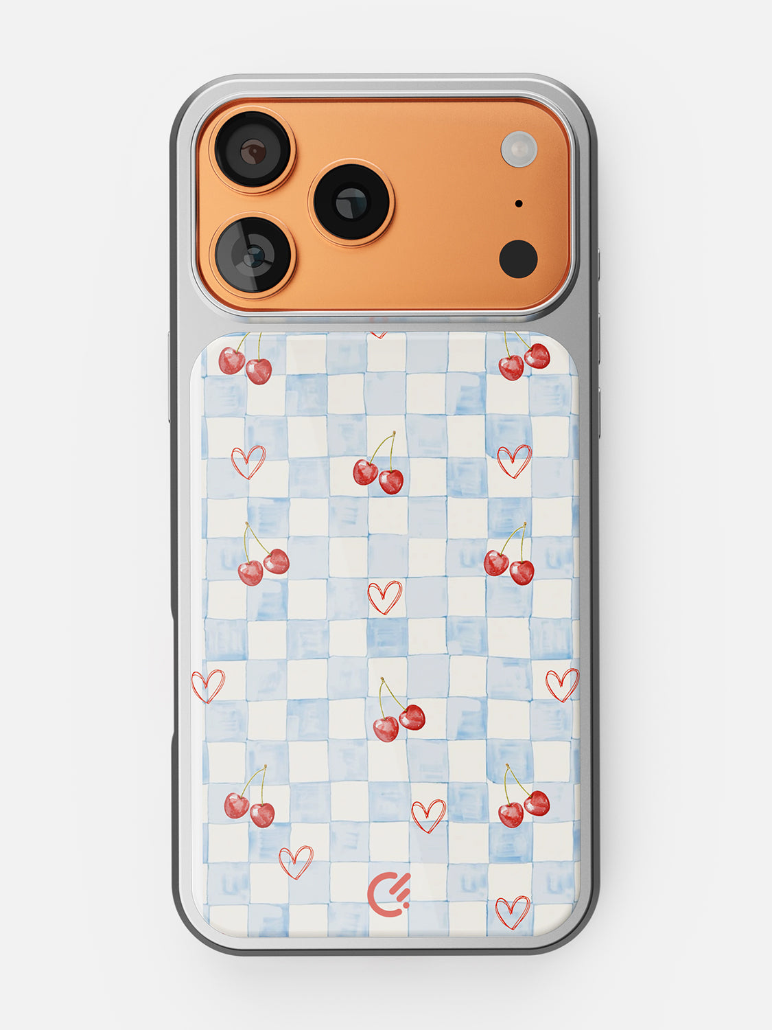 Cherry Heart Gingham Glossy Printed Case - iPhone 17 Pro Max