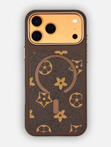 MagSafe Dual Texture Leather Pattern Case - iPhone 17 Pro Max (Dark Brown)
