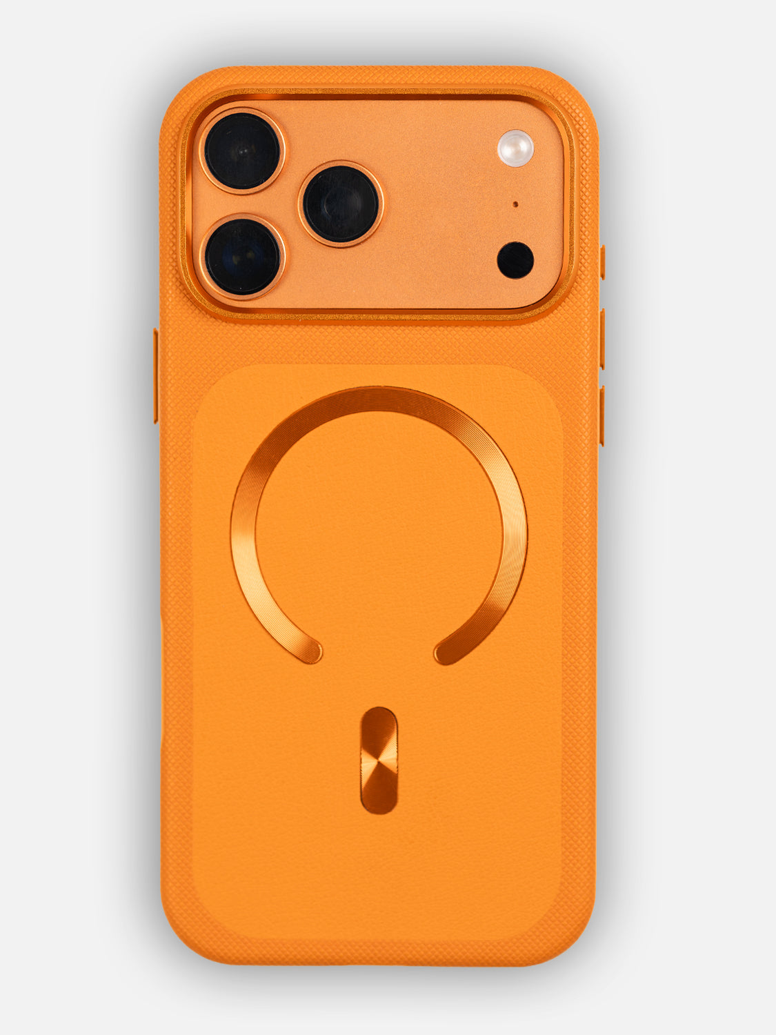 MagSafe Dual Texture Leather Case - iPhone 17 Pro (Orange)