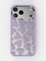 Soft Hearts Printed Clear Case - iPhone 17 Pro (Lilac)