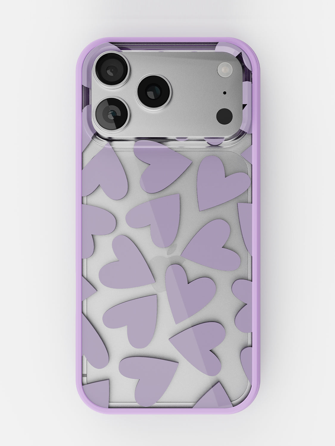 Soft Hearts Printed Clear Case - iPhone 17 Pro Max (Lilac)