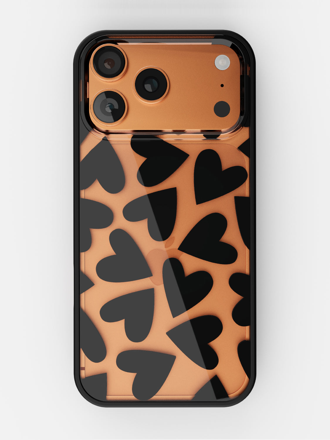 Soft Hearts Printed Clear Case - iPhone 17 Pro (Black)