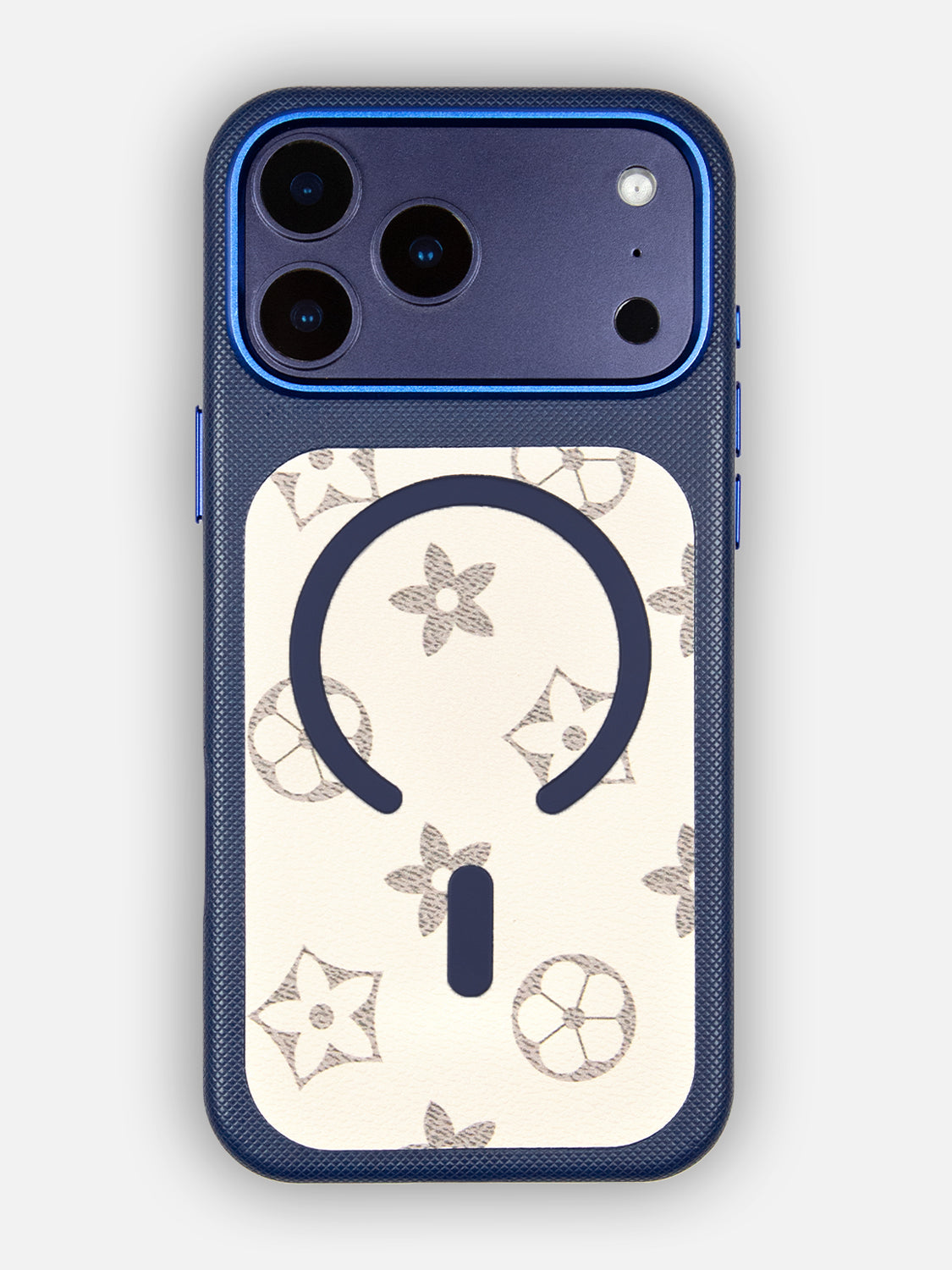 MagSafe Dual Texture Leather Pattern Case - iPhone 17 Pro (Blue)