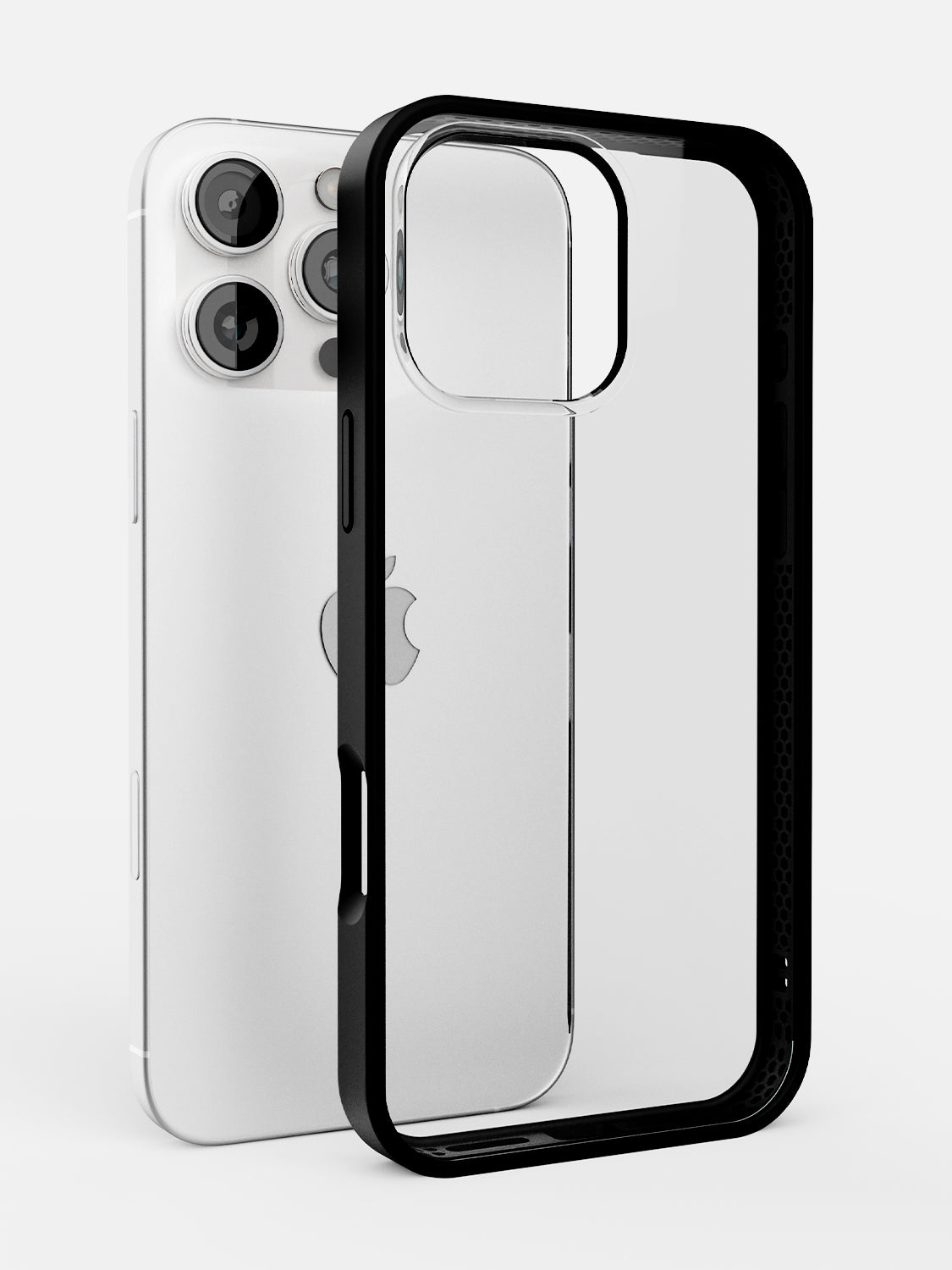 Soft Hearts Printed Clear Case - iPhone 16 Pro (Black)