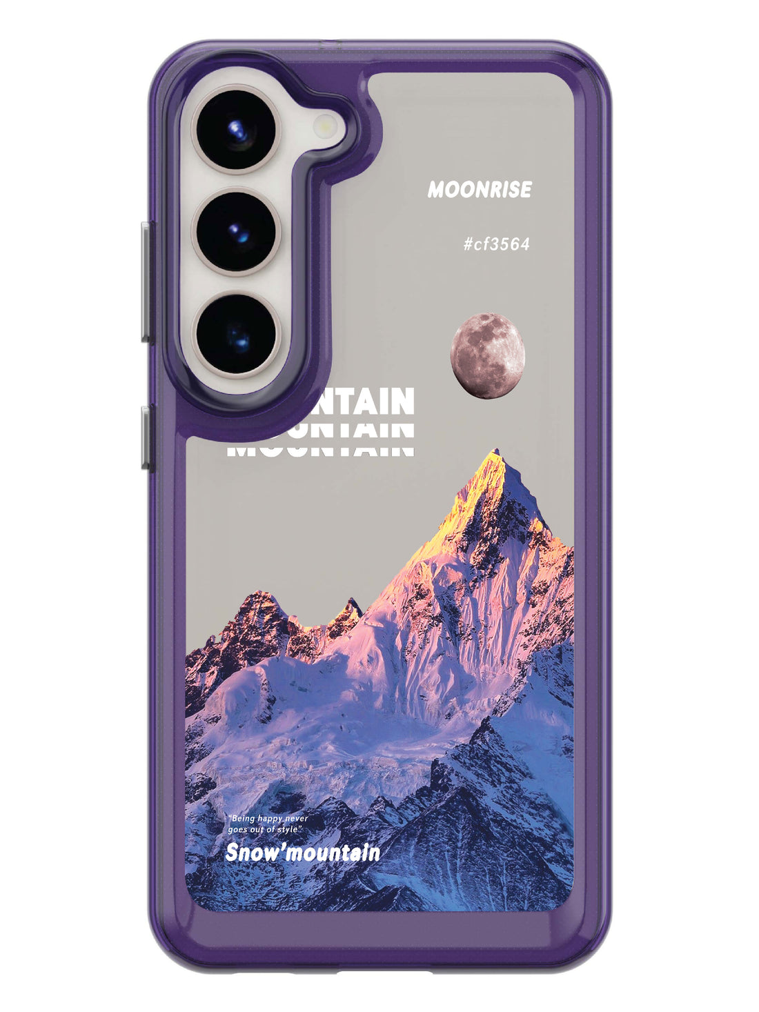 Snowy Mountains Clear Case - Samsung Galaxy S23 5G (Purple)