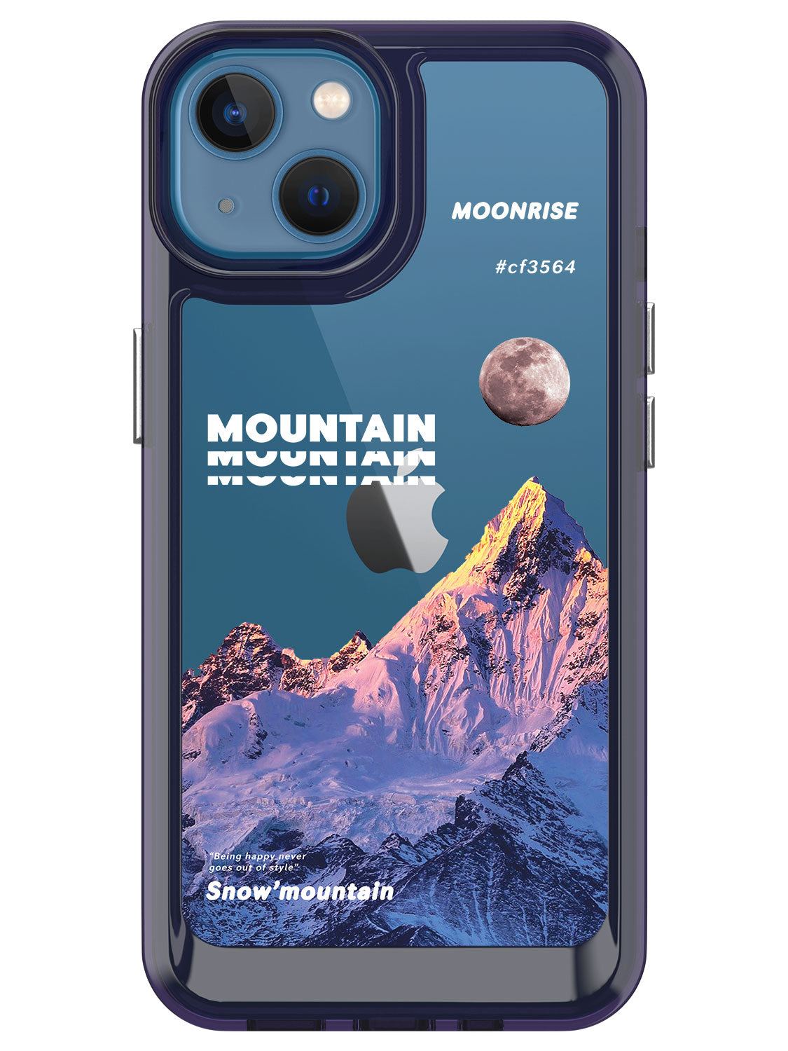 Snowy Mountains Clear Case - iPhone 13 (Purple)