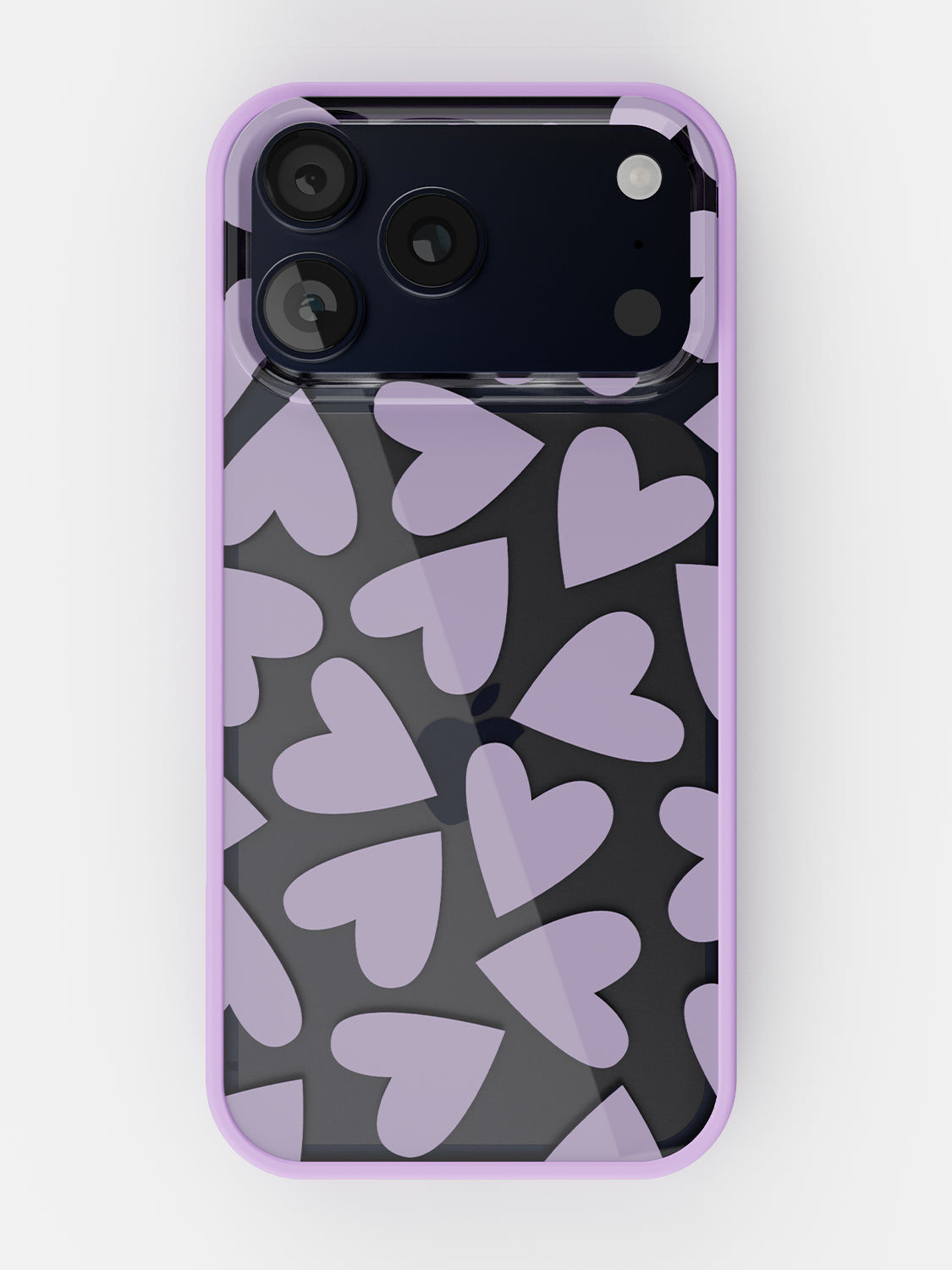 Soft Hearts Printed Clear Case - iPhone 17 Pro (Lilac)