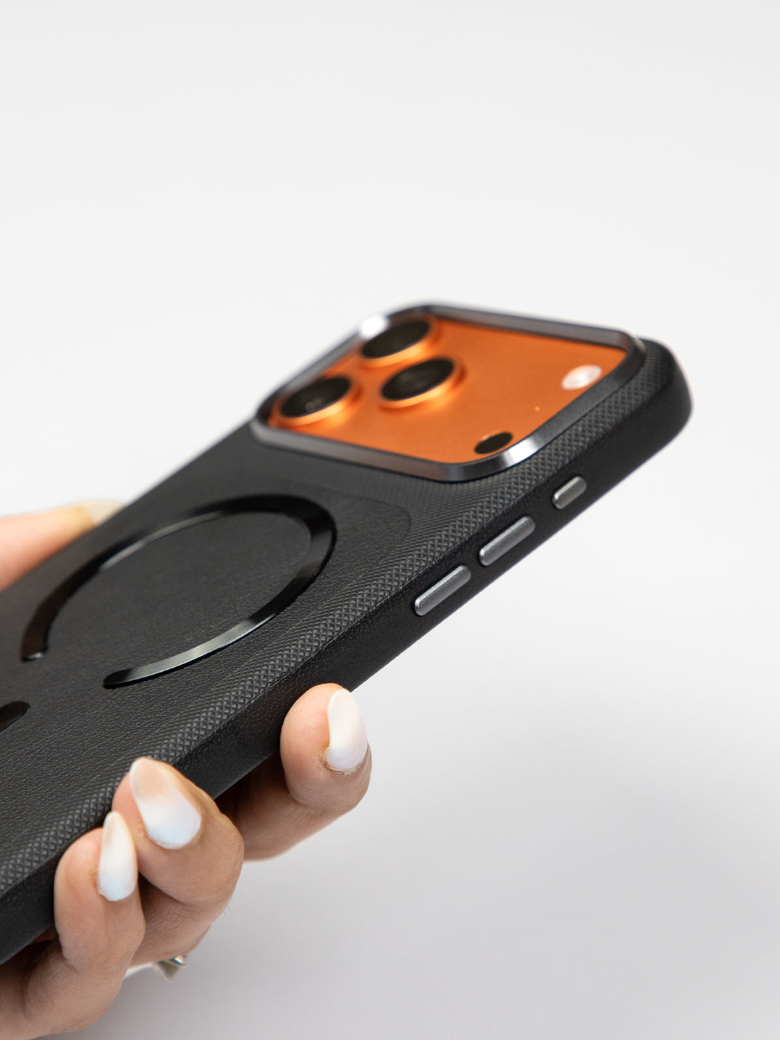 MagSafe Dual Texture Leather Case - iPhone 17 Pro (Black)