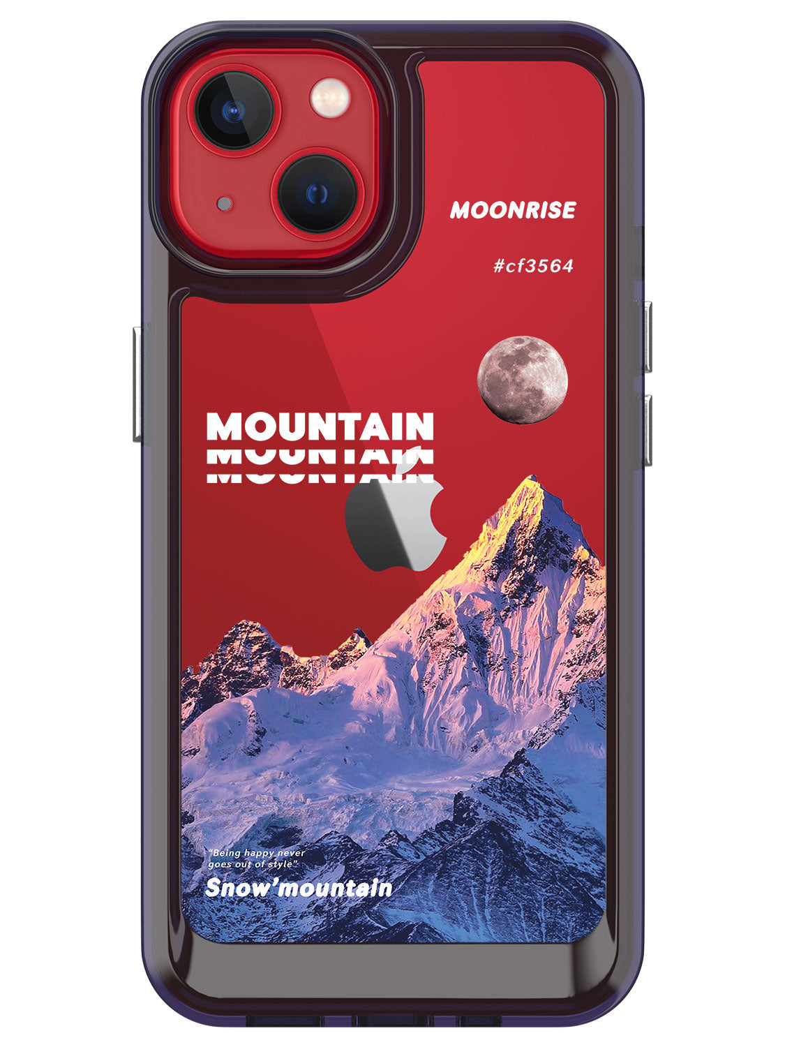 Snowy Mountains Clear Case - iPhone 13 (Purple)