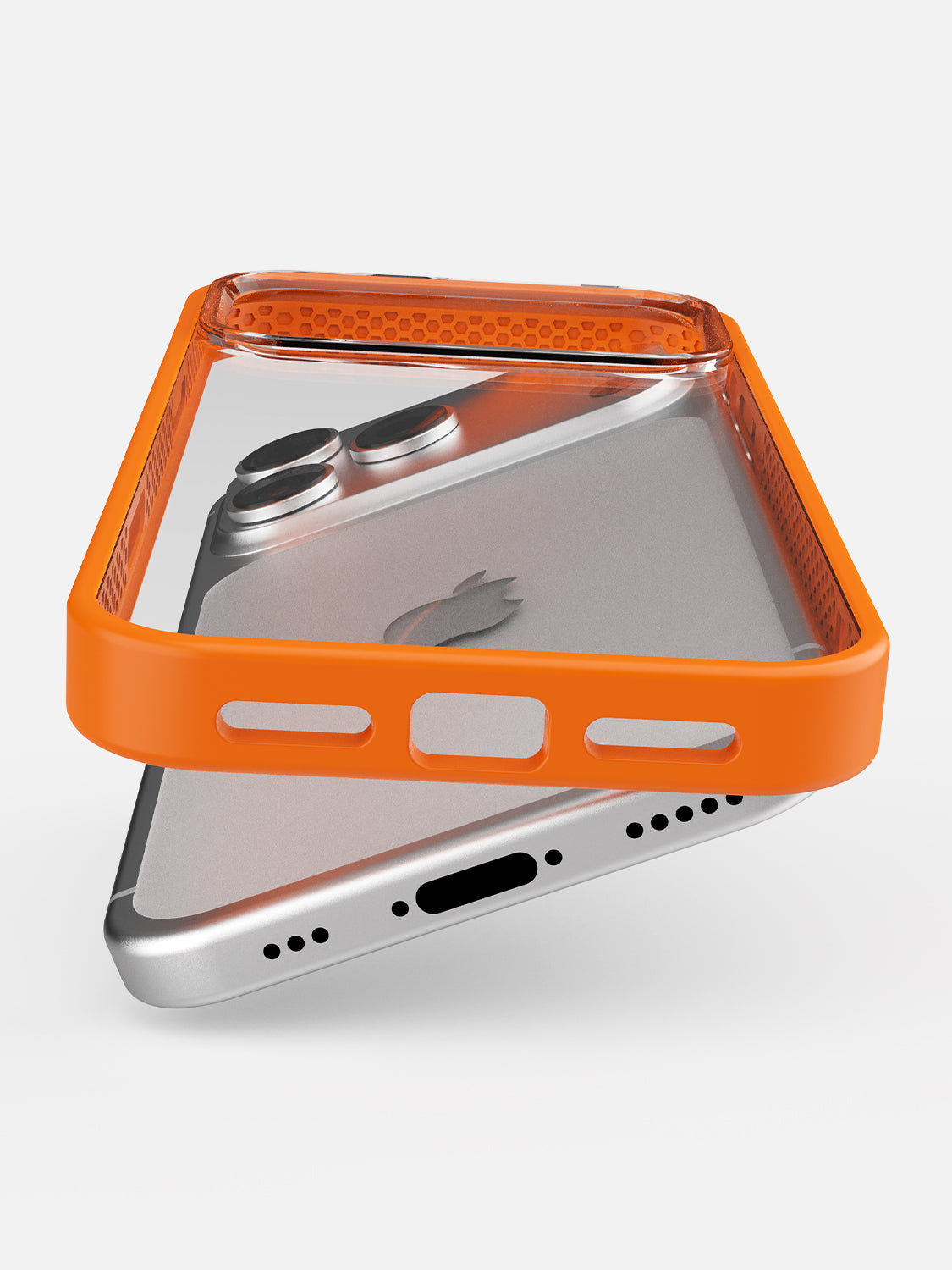 Soft Hearts Printed Clear Case - iPhone 17 Pro (Orange)