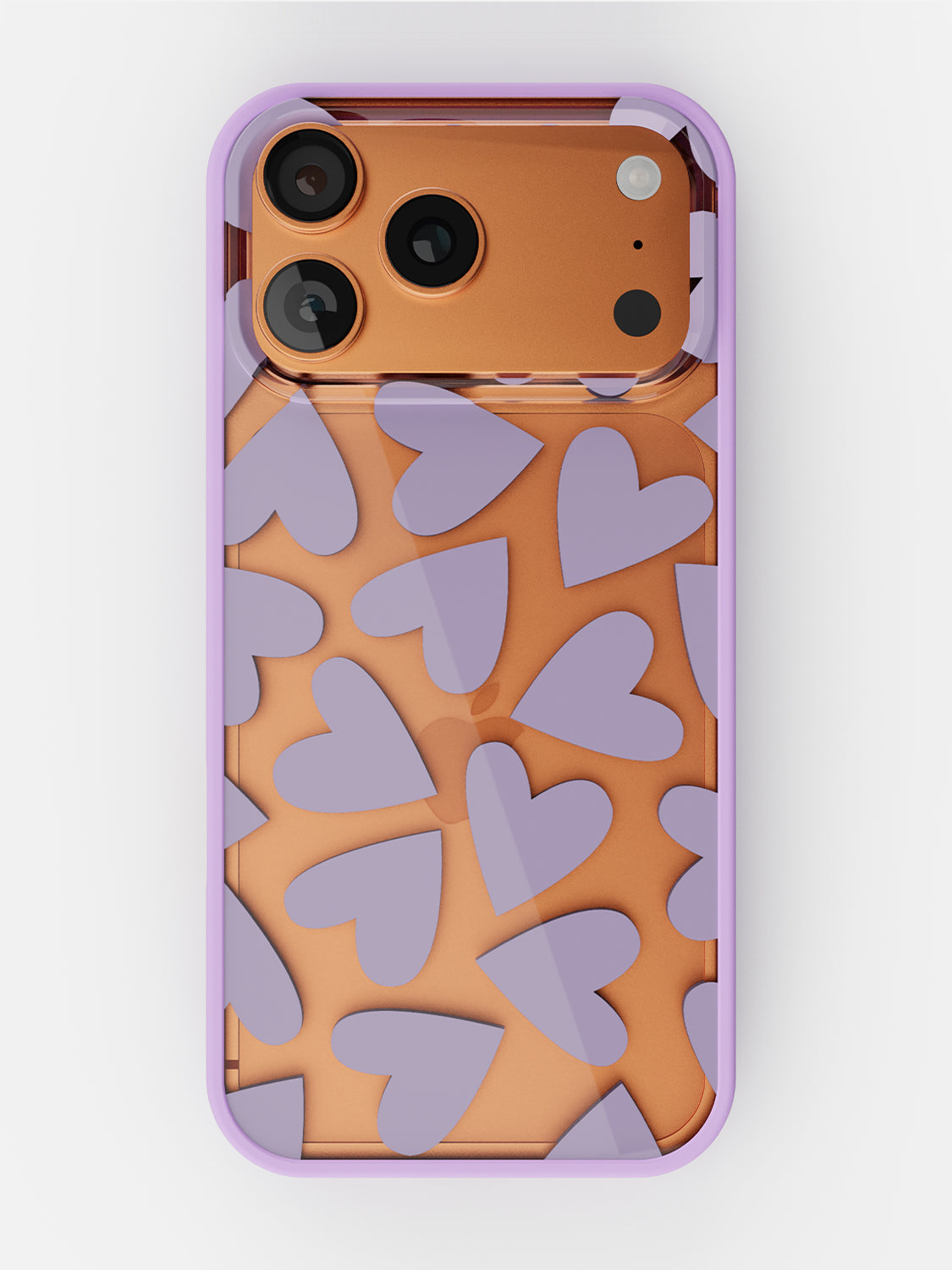 Soft Hearts Printed Clear Case - iPhone 17 Pro (Lilac)