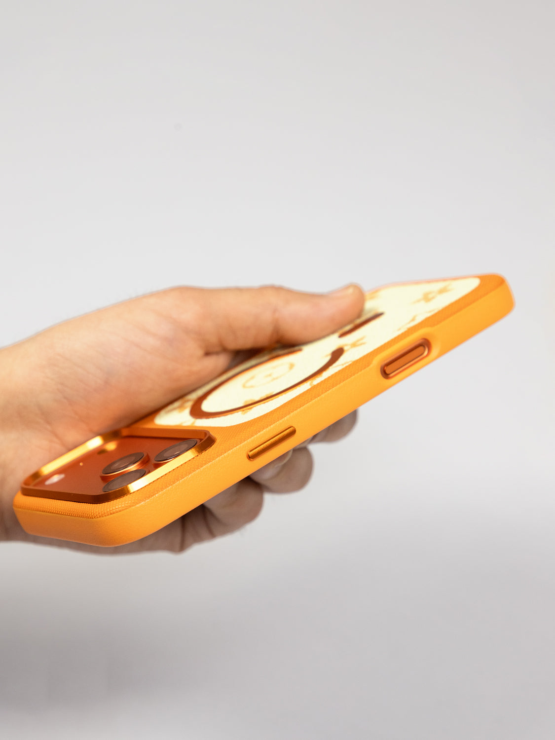 MagSafe Dual Texture Leather Pattern Case - iPhone 17 Pro Max (Orange)