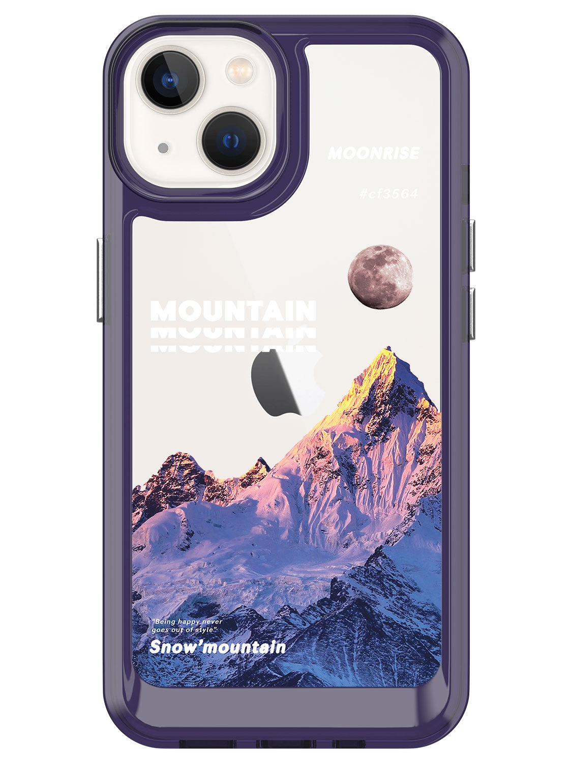 Snowy Mountains Clear Case - iPhone 13 (Purple)