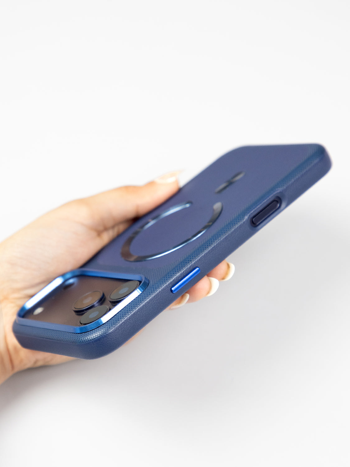MagSafe Dual Texture Leather Case - iPhone 17 Pro (Blue)