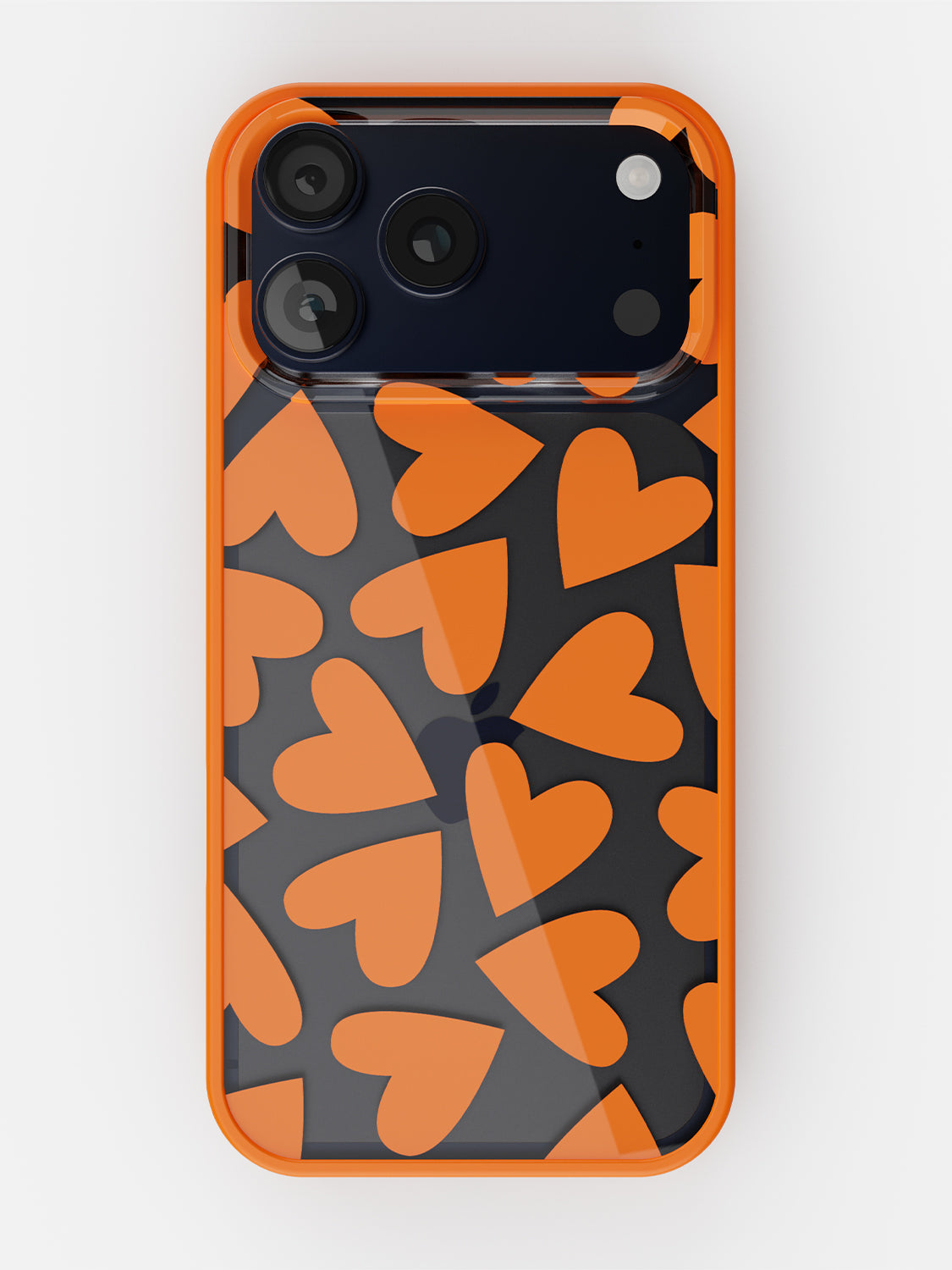Soft Hearts Printed Clear Case - iPhone 17 Pro (Orange)