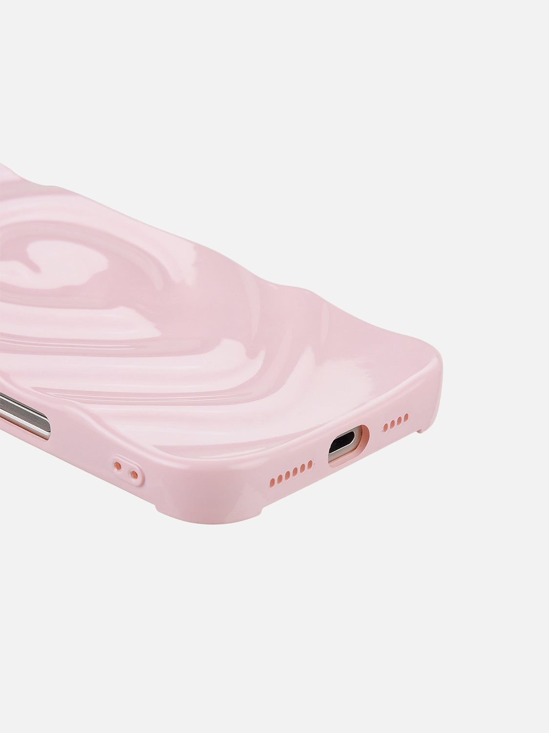 3D Heart Ripple Flexible Case - iPhone 16 (Pink)