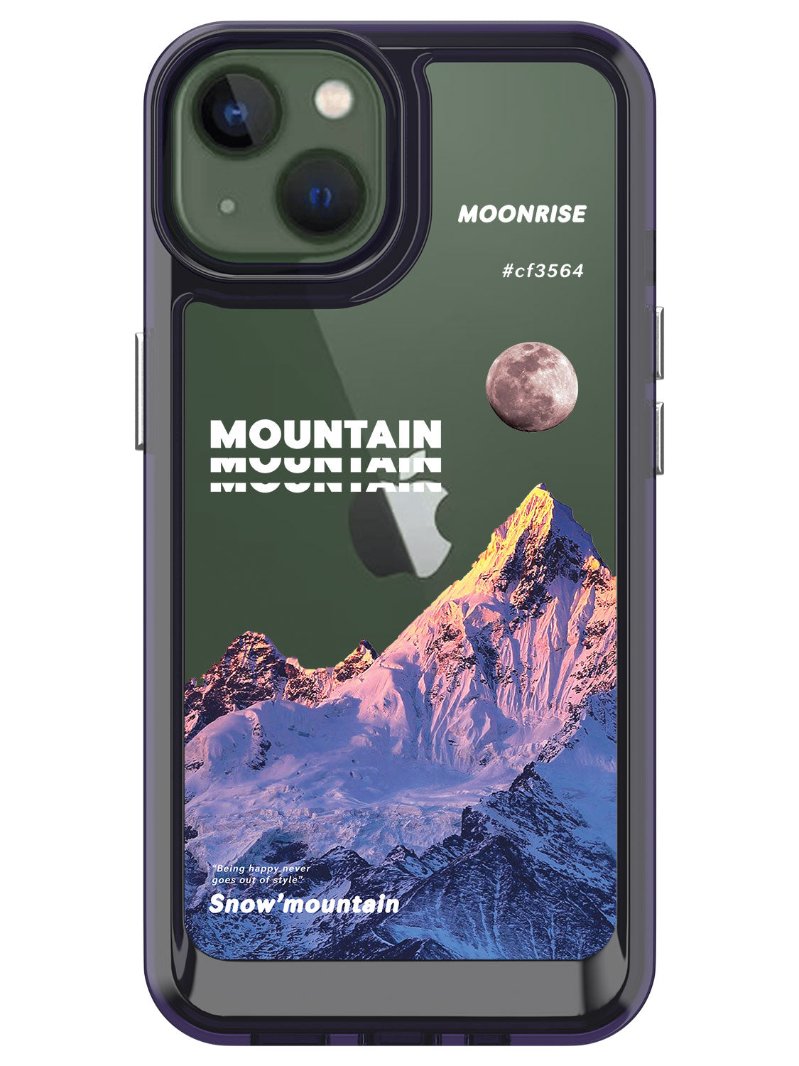 Snowy Mountains Clear Case - iPhone 13 (Purple)