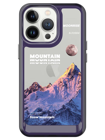 Snowy Mountains Clear Case - iPhone 13 Pro (Purple)