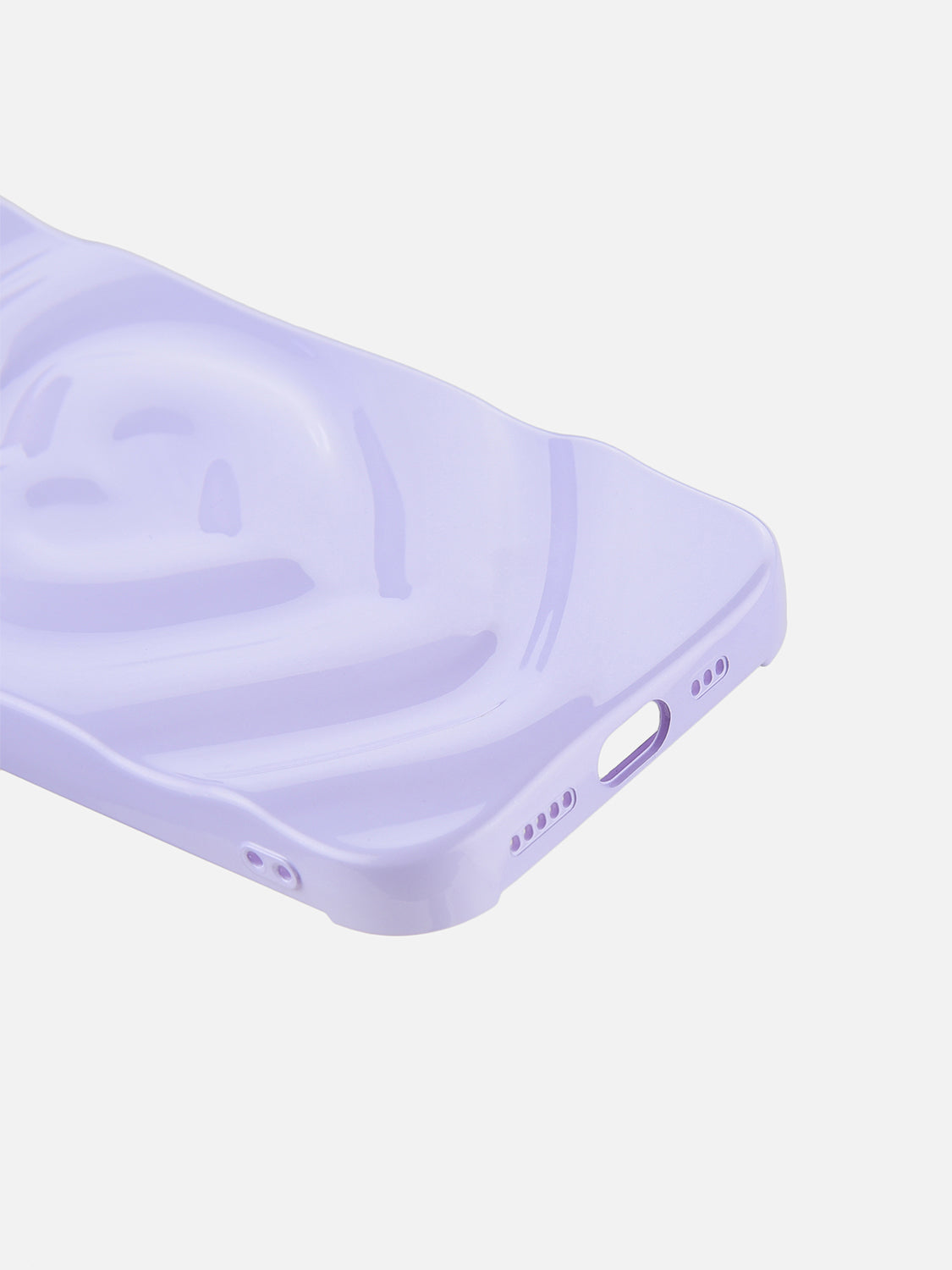 3D Heart Ripple Flexible Case - iPhone 15 (Lilac)