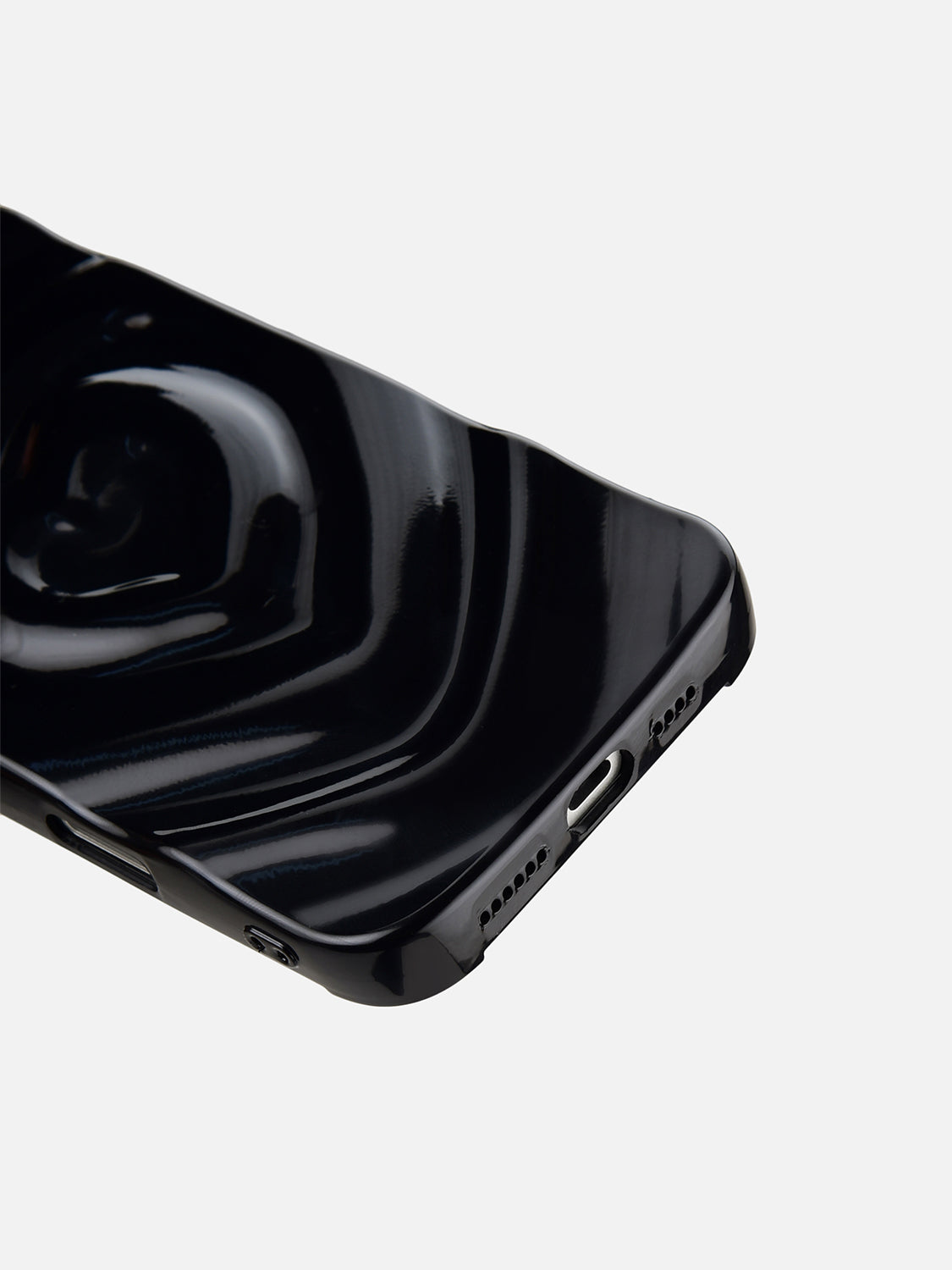 3D Heart Ripple Flexible Case - iPhone 16 Pro Max (Liquid Black)