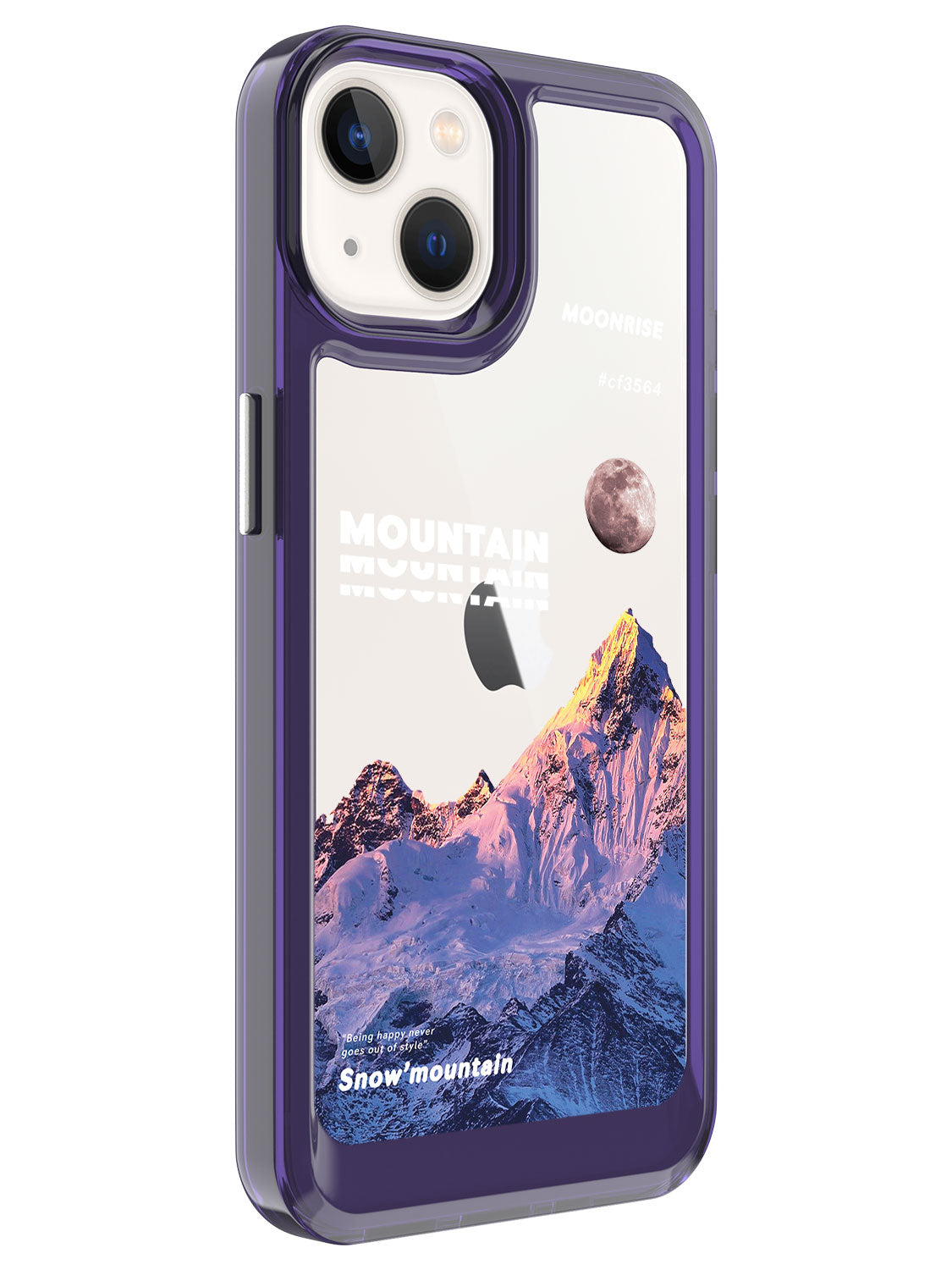Snowy Mountains Clear Case - iPhone 13 (Purple)