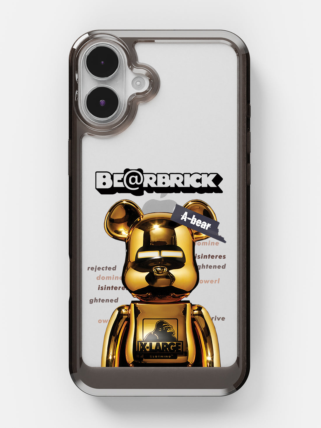 Bearbricks Clear Case - iPhone 16 (Gold)