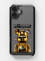 Bearbricks Clear Case - iPhone 16 (Gold)