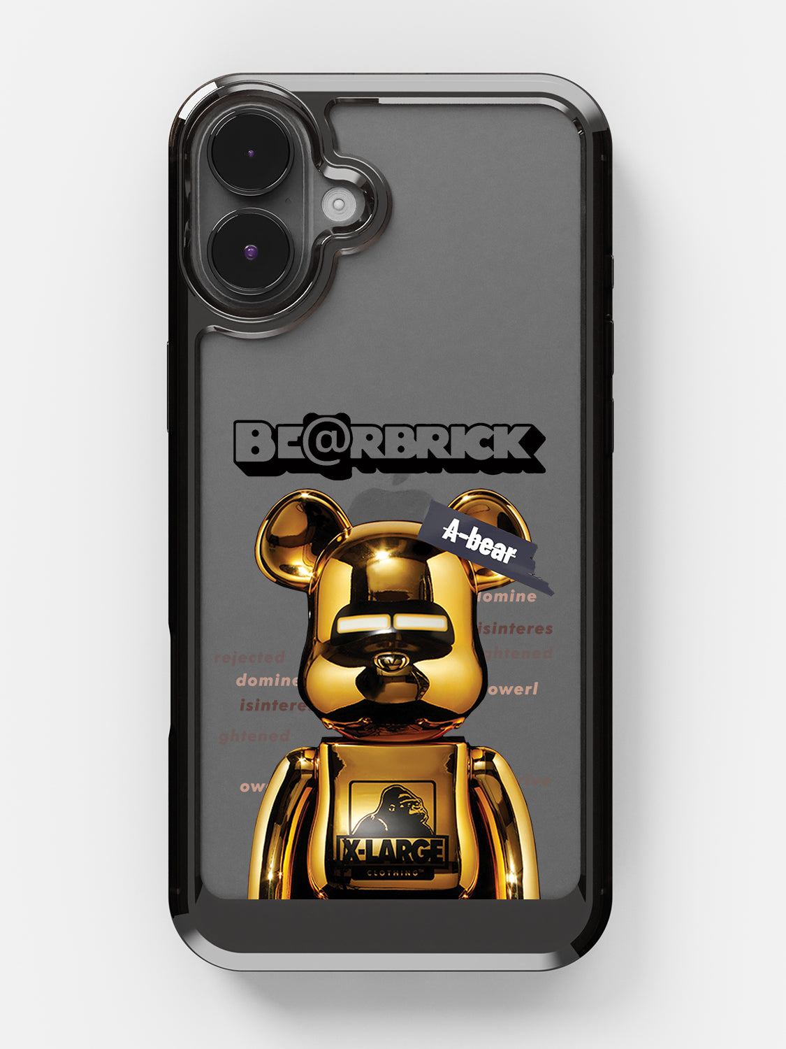 Bearbricks Clear Case - iPhone 16 (Gold)