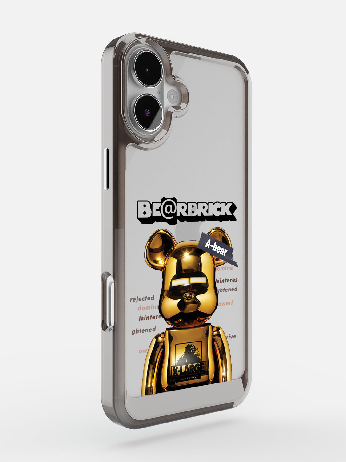 Bearbricks Clear Case - iPhone 16 (Gold)