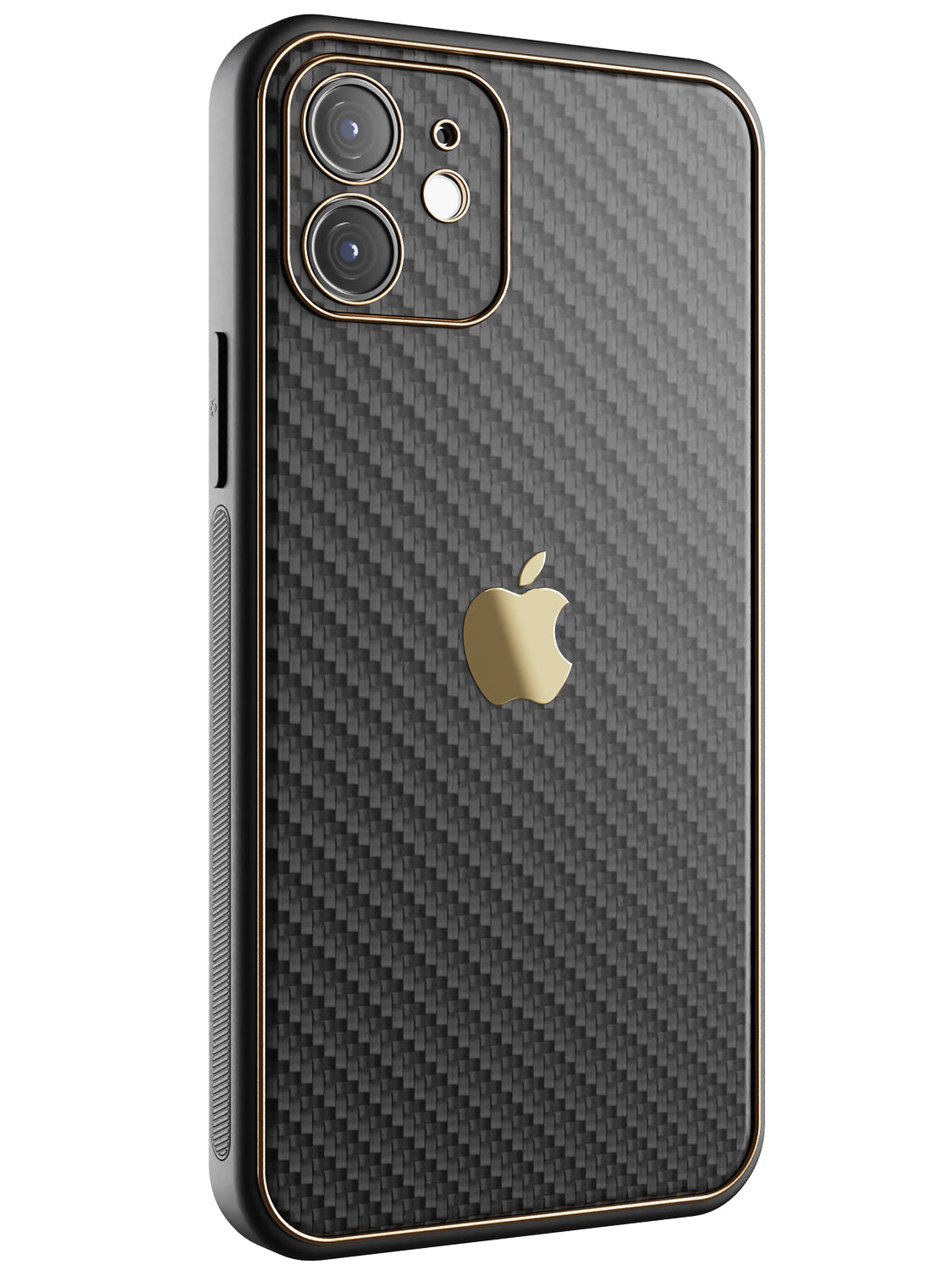 Carbon Leather Chrome Case - iPhone 12 (Black)