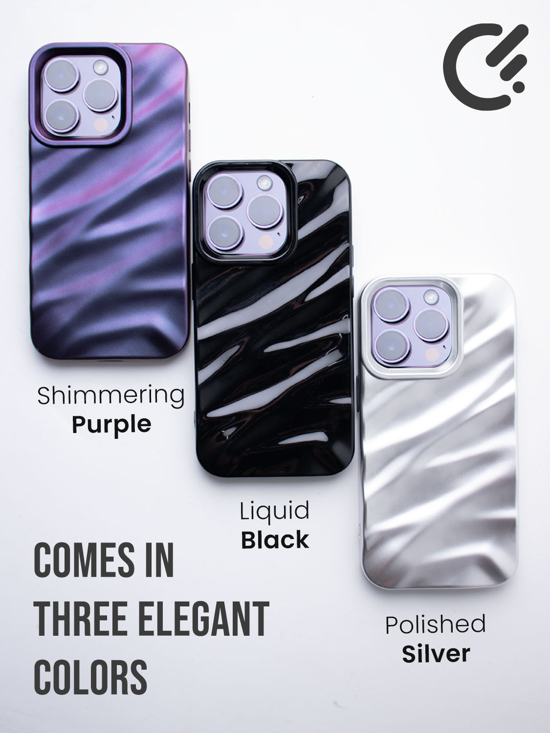 Shimmering Waves Flexible Case - iPhone 14 Pro (Black)