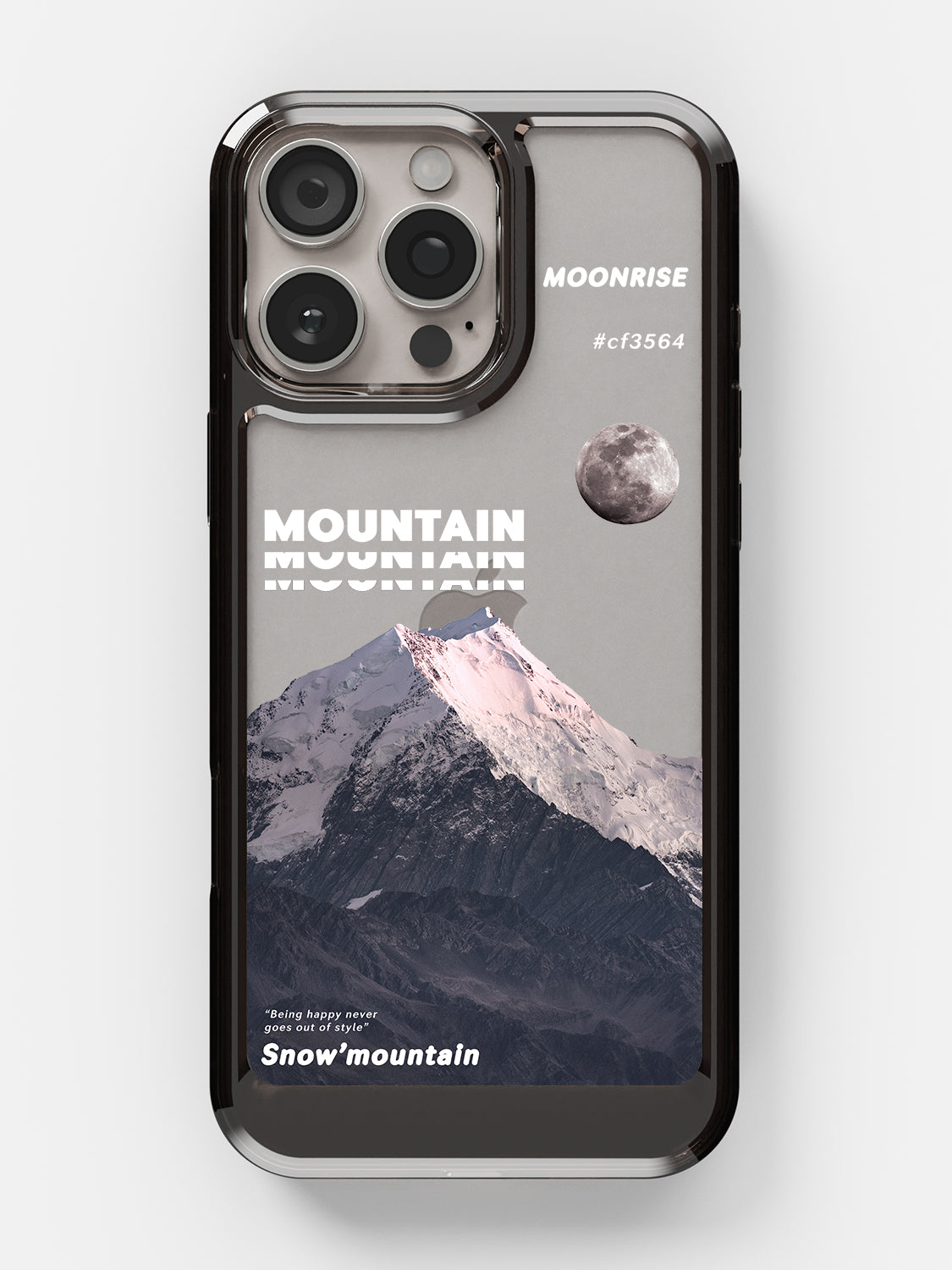 Snowy Mountains Clear Case - iPhone 16 Pro Max (Grey)