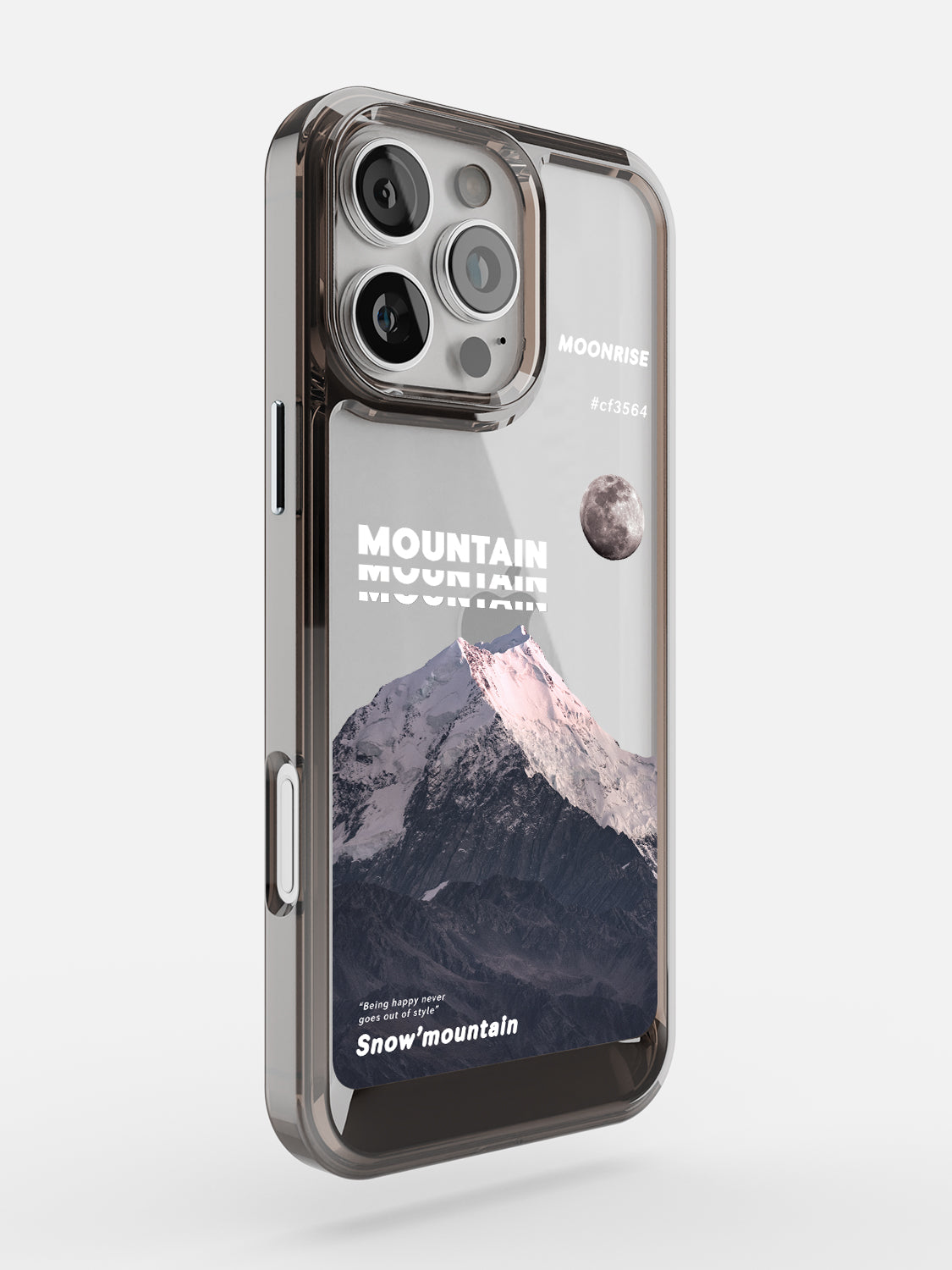 Snowy Mountains Clear Case - iPhone 16 Pro Max (Grey)