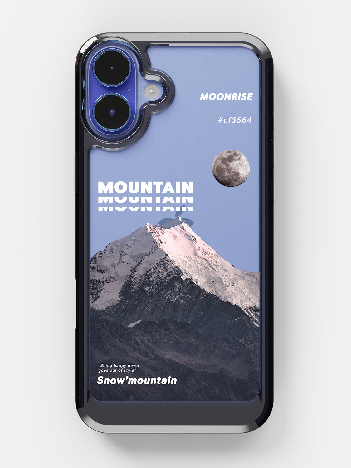 Snowy Mountains Clear Case - iPhone 16 Plus (Grey)