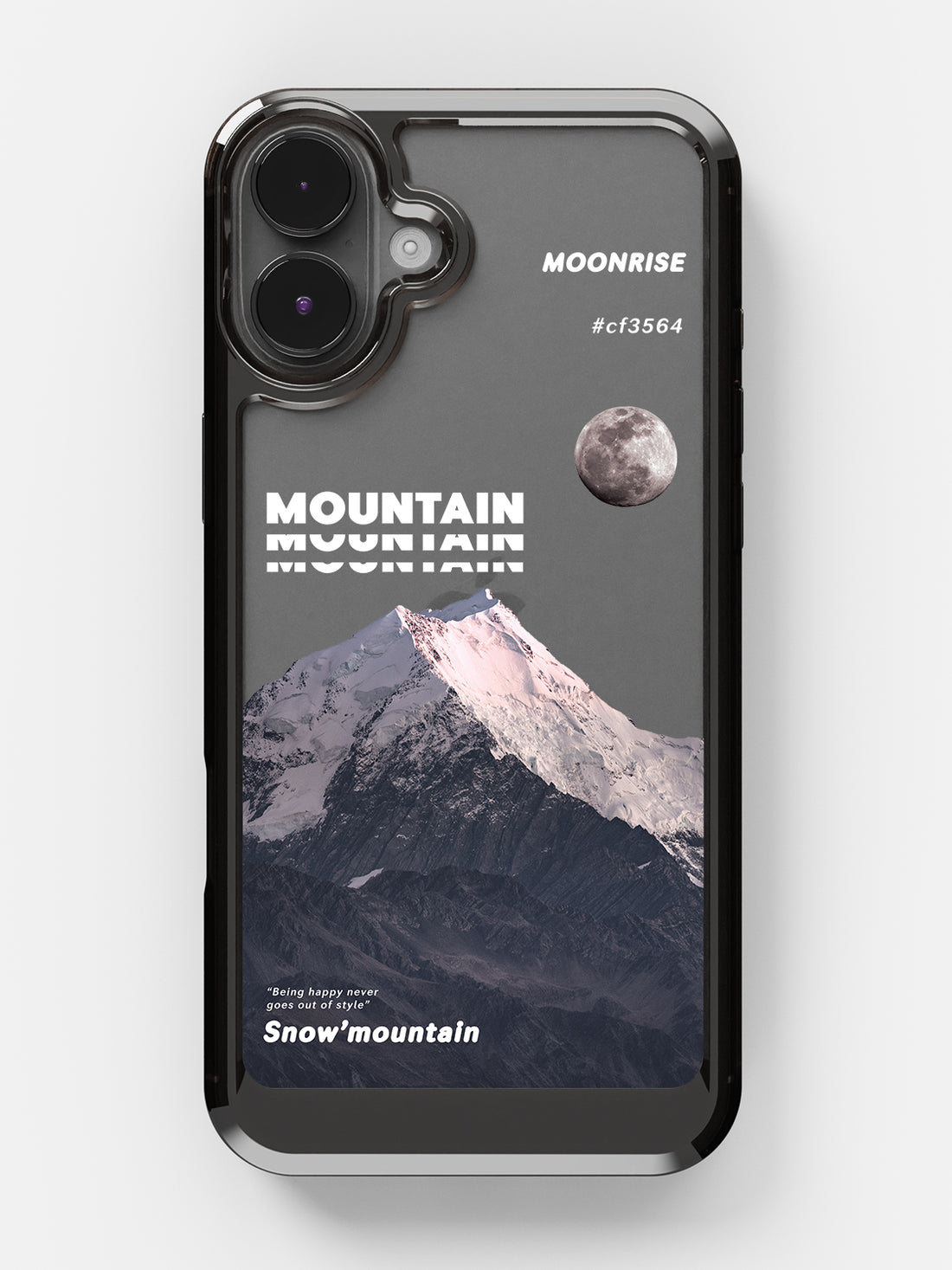 Snowy Mountains Clear Case - iPhone 16 (Grey)