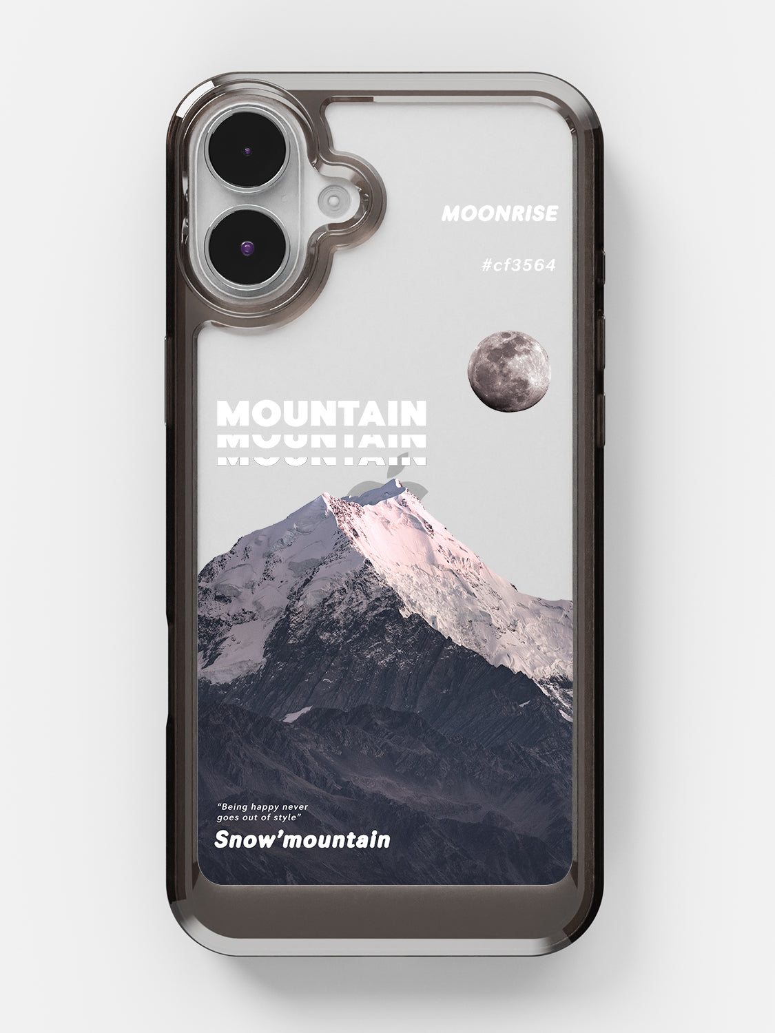Snowy Mountains Clear Case - iPhone 16 Plus (Grey)