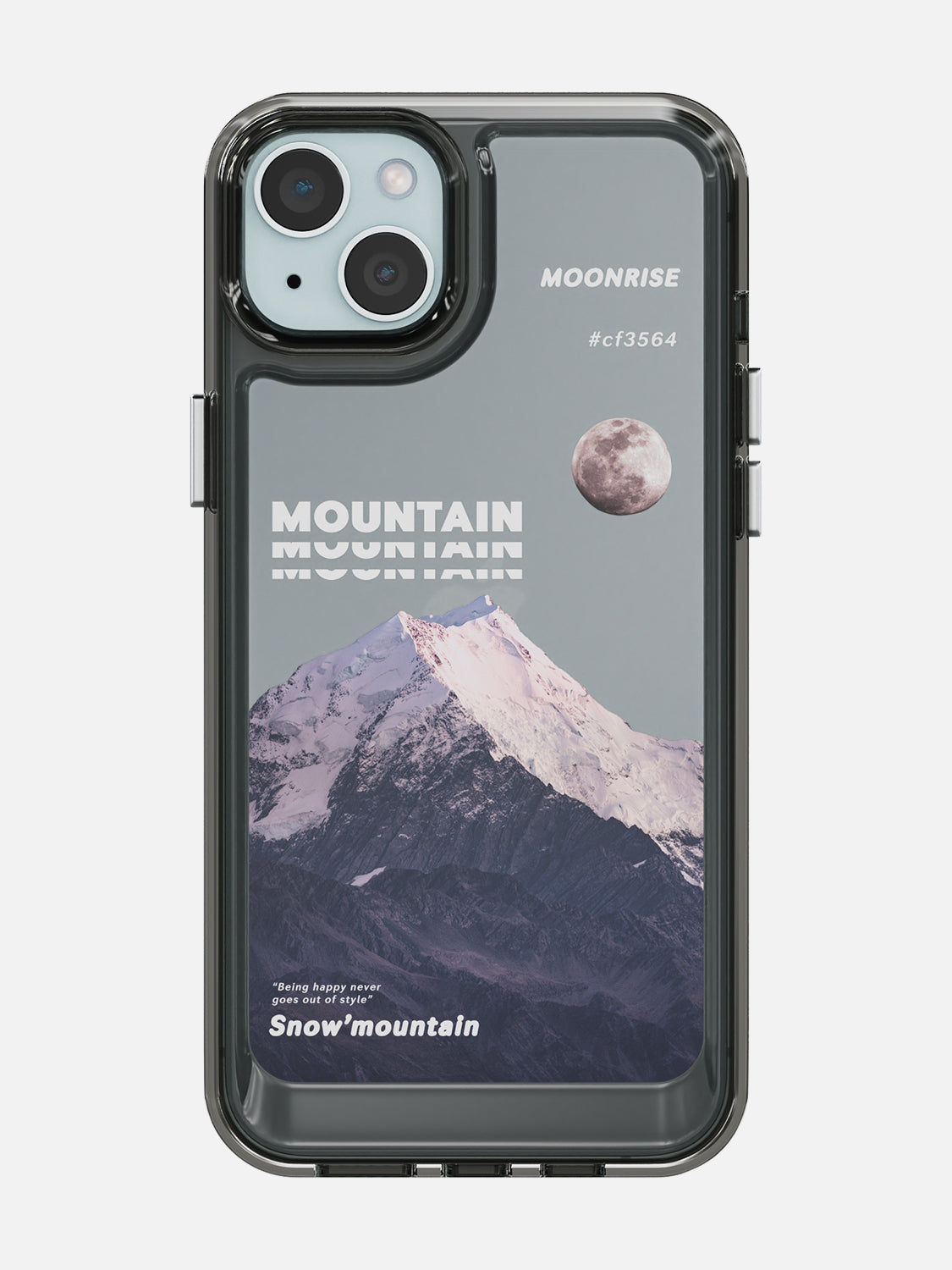 Snowy Mountains Clear Case - iPhone 15 Plus (Grey)