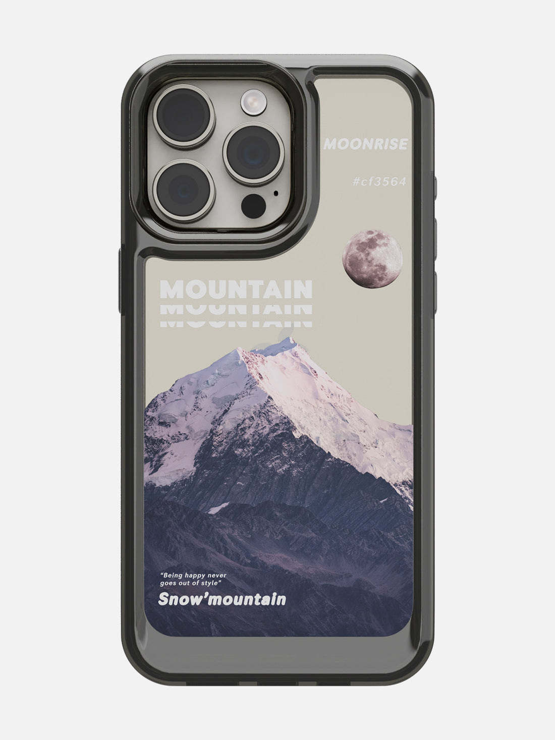 Snowy Mountains Clear Case - iPhone 15 Pro Max (Grey)