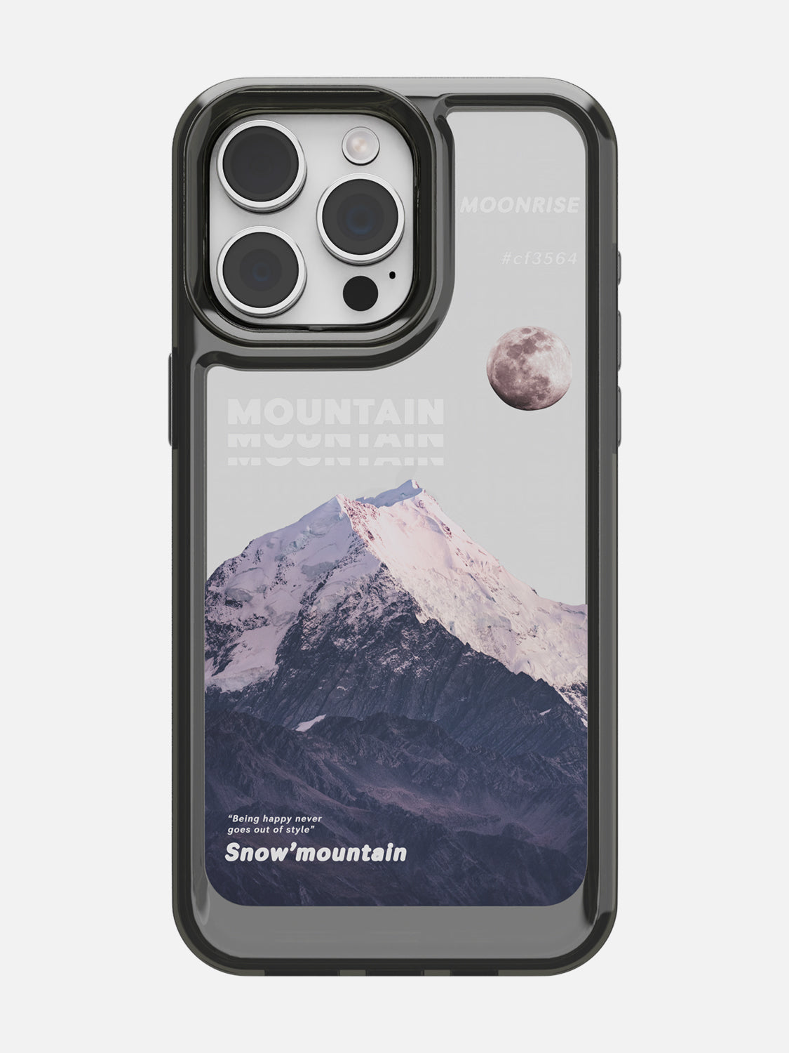 Snowy Mountains Clear Case - iPhone 15 Pro Max (Grey)
