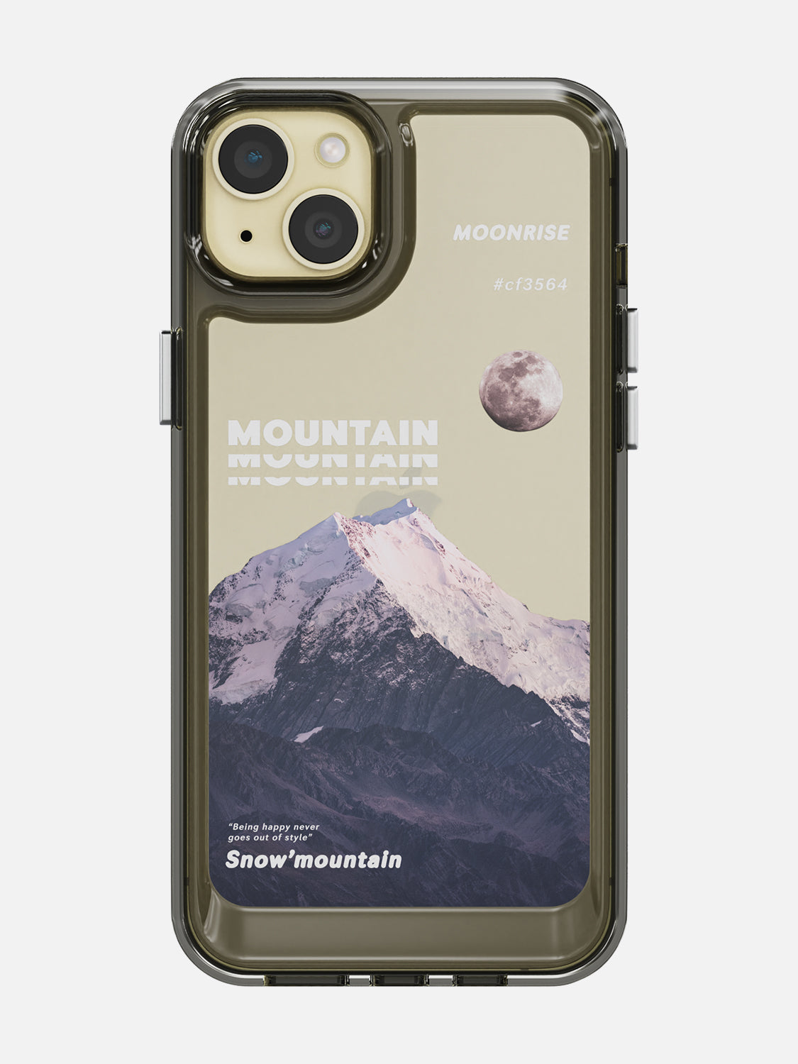 Snowy Mountains Clear Case - iPhone 15 Plus (Grey)