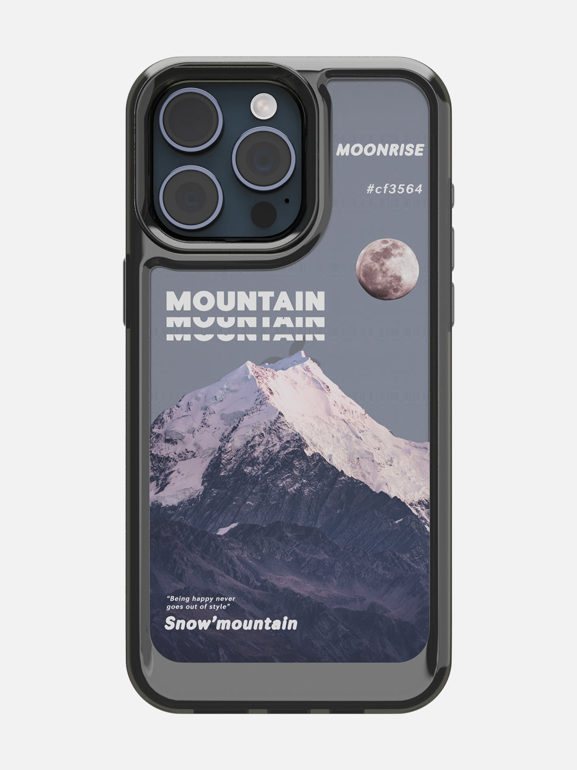 Snowy Mountains Clear Case - iPhone 15 Pro Max (Grey)