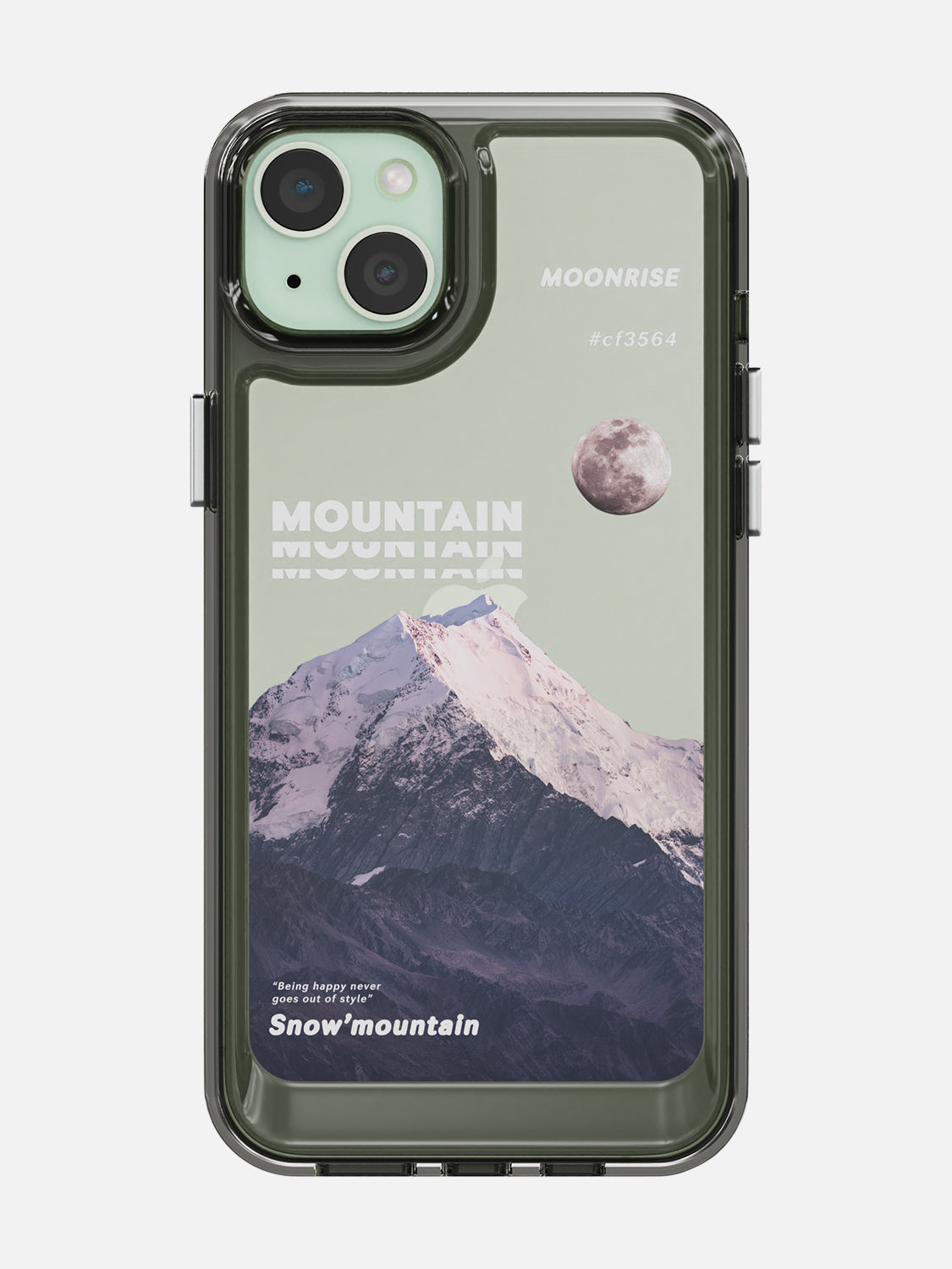 Snowy Mountains Clear Case - iPhone 15 Plus (Grey)